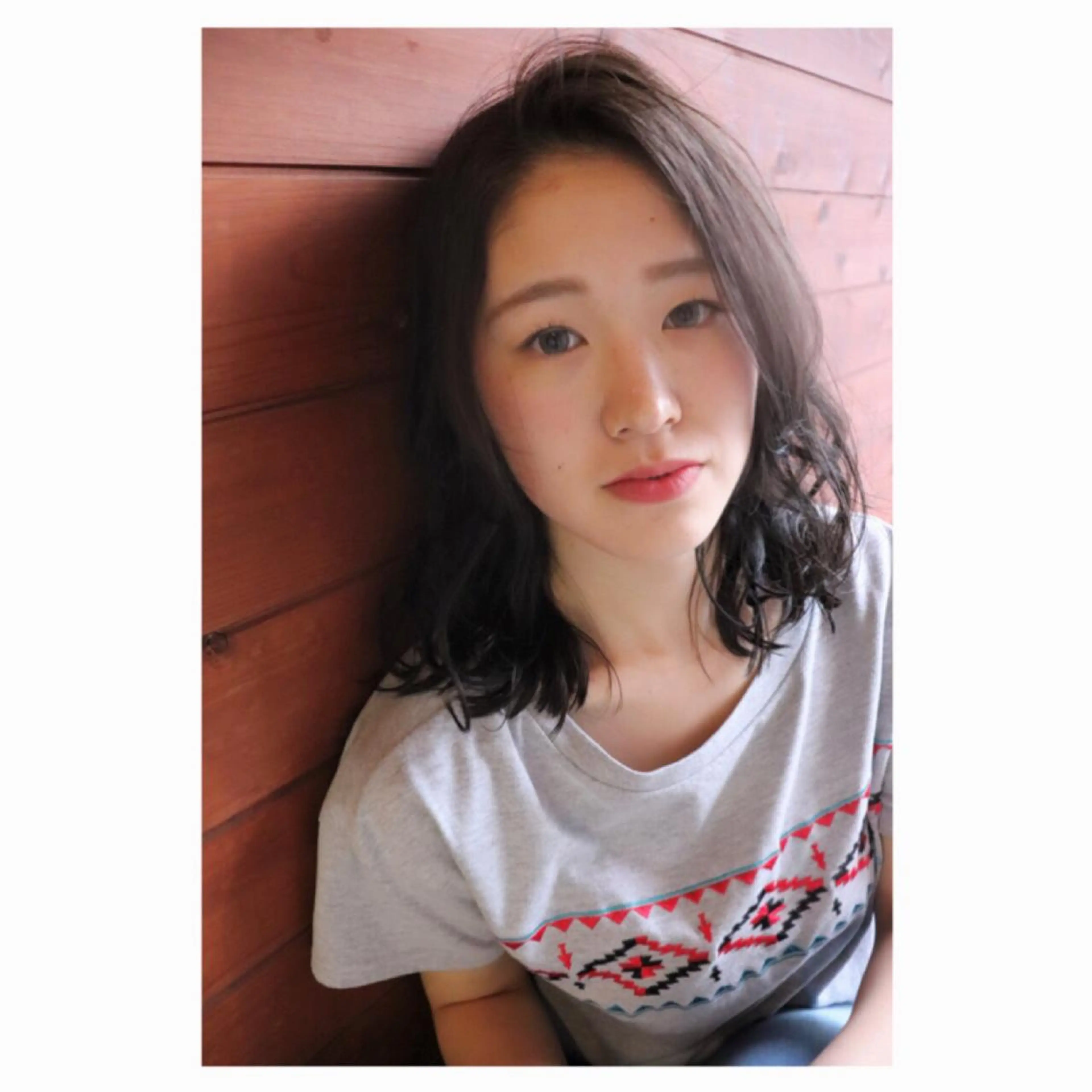 ミディアム カラー カット ヘアカラー トリートメント 萌花 moeka /韓国/レイヤーのヘアスタイル