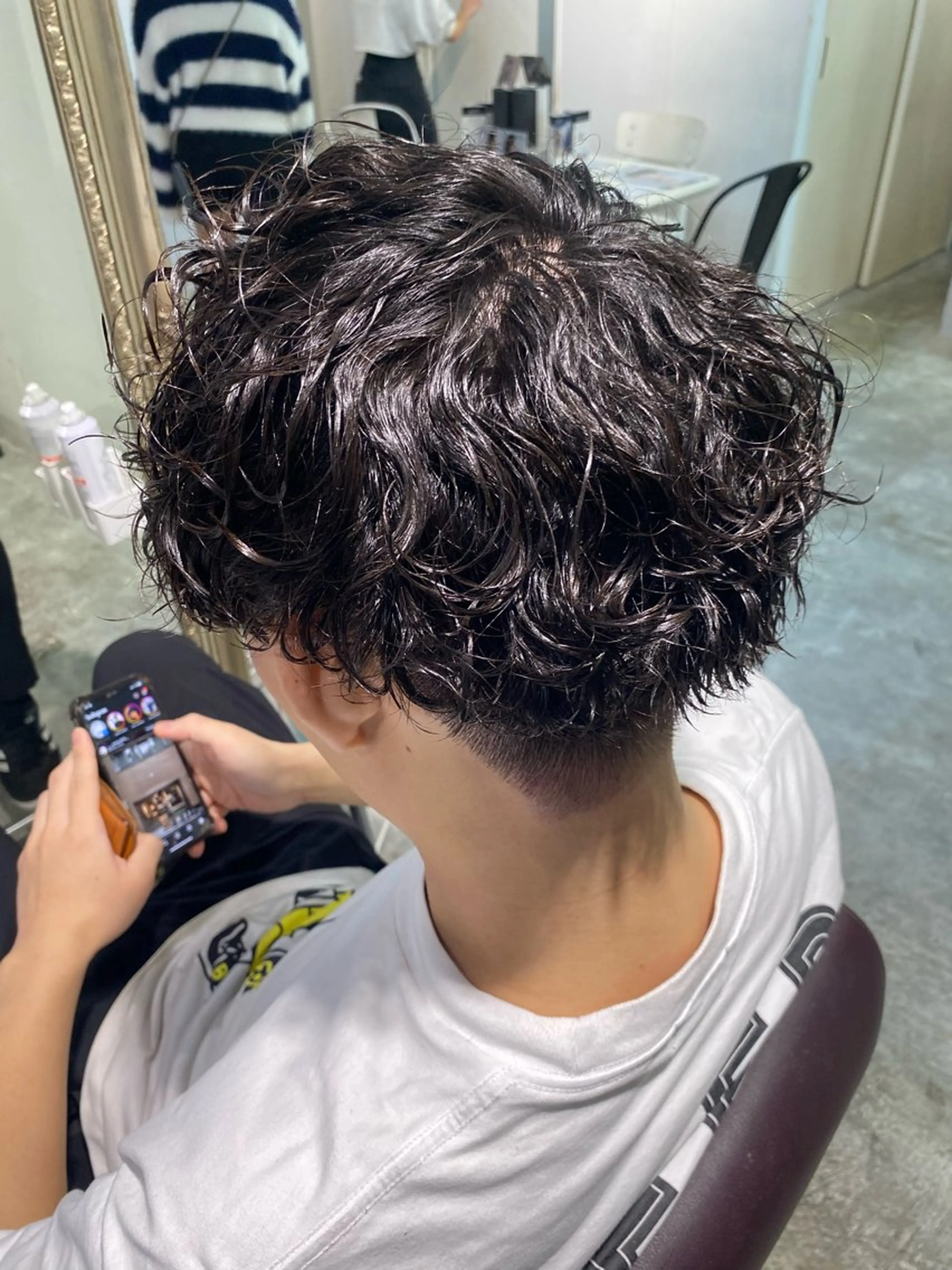 パーマ メンズ カット パーマ パーマ特化/海外風 パーマフェザー/真生のヘアスタイル