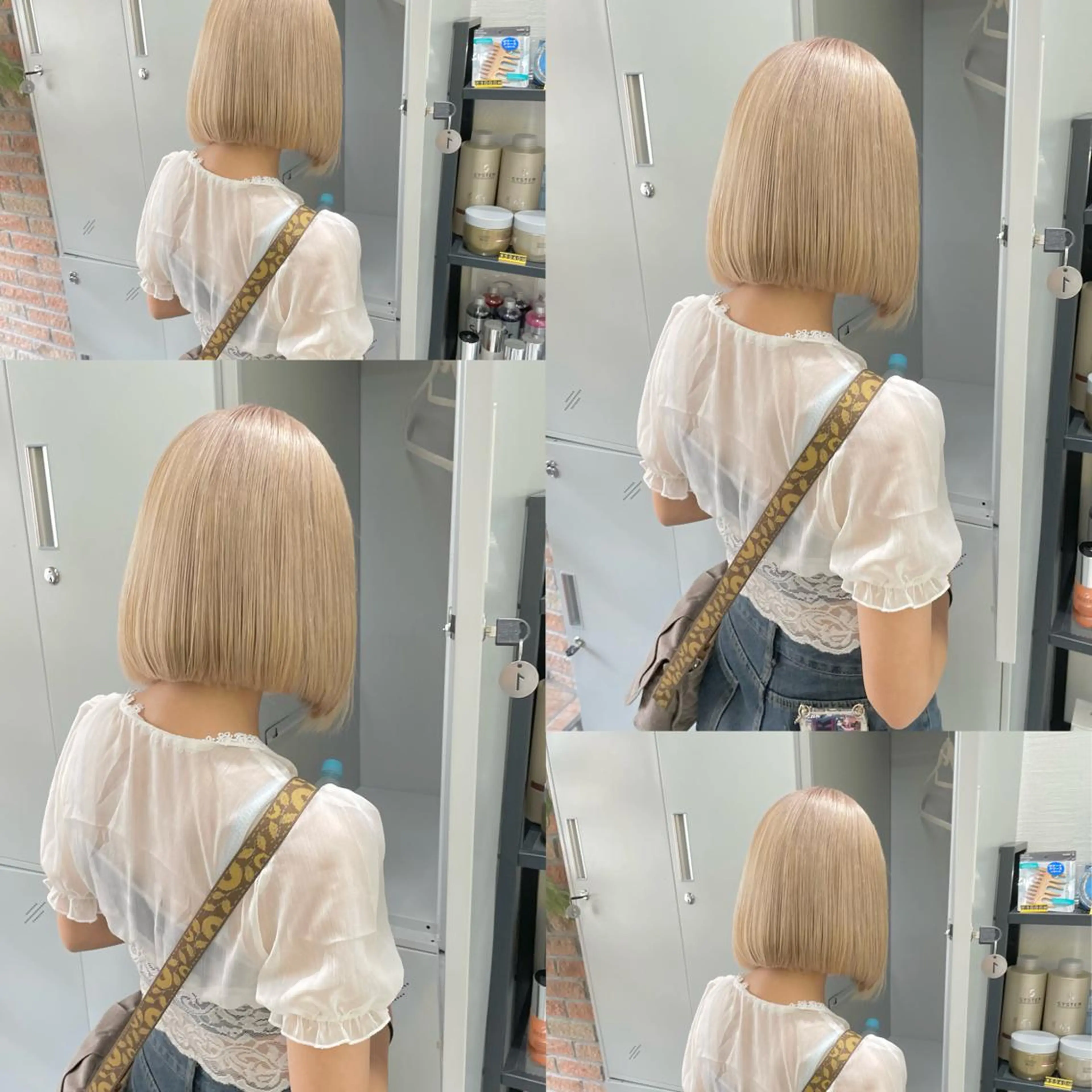 ミディアム カラー アッシュ ベージュカラー ブリーチ ブロンド ブルーカラー 当日予約大歓迎💕/ Chisatoのヘアスタイル