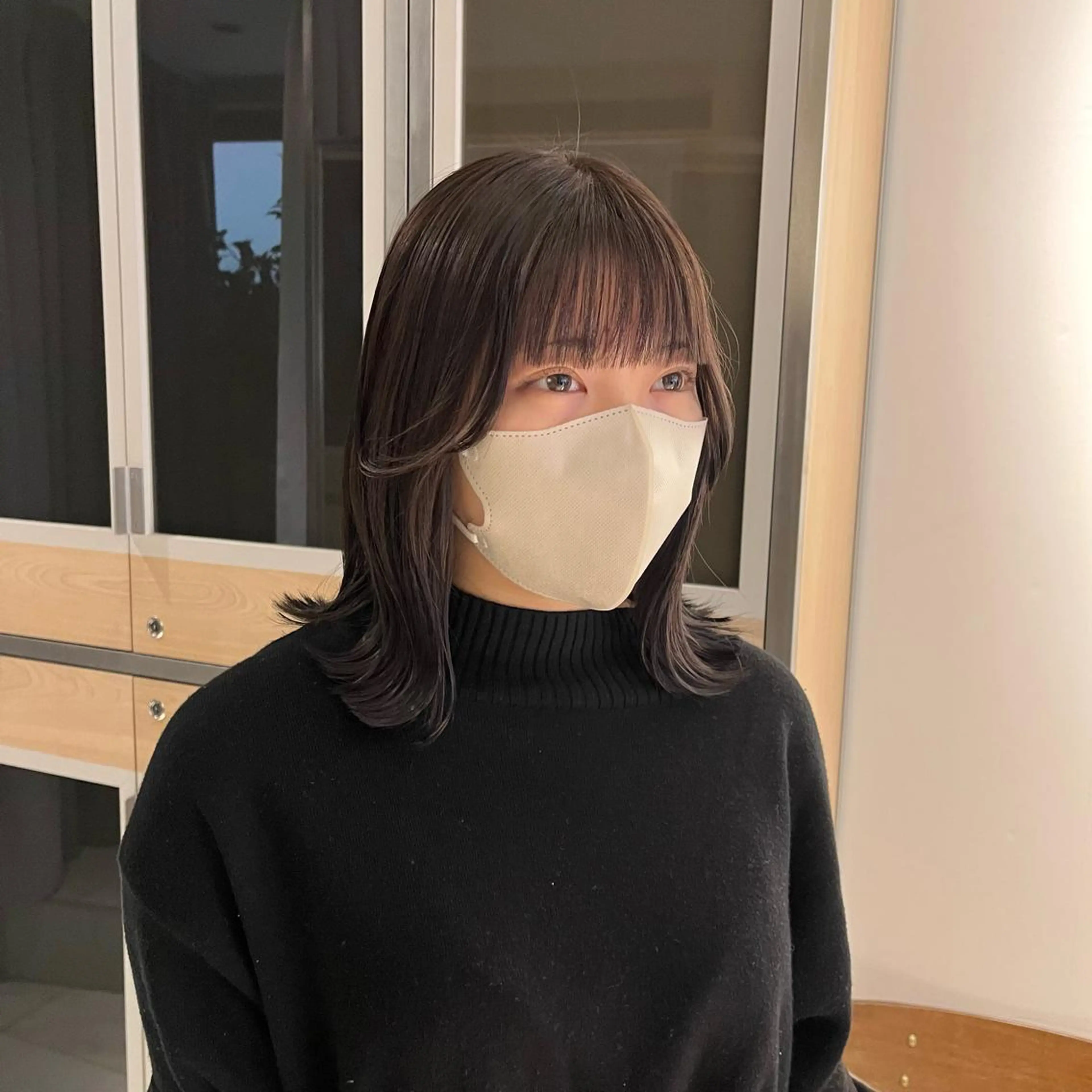 ミディアム カラー グレージュ ヘアカラー トリートメント ヘッドスパ ヘアセット 🎀艶モテカラー🎀 彩季のヘアスタイル