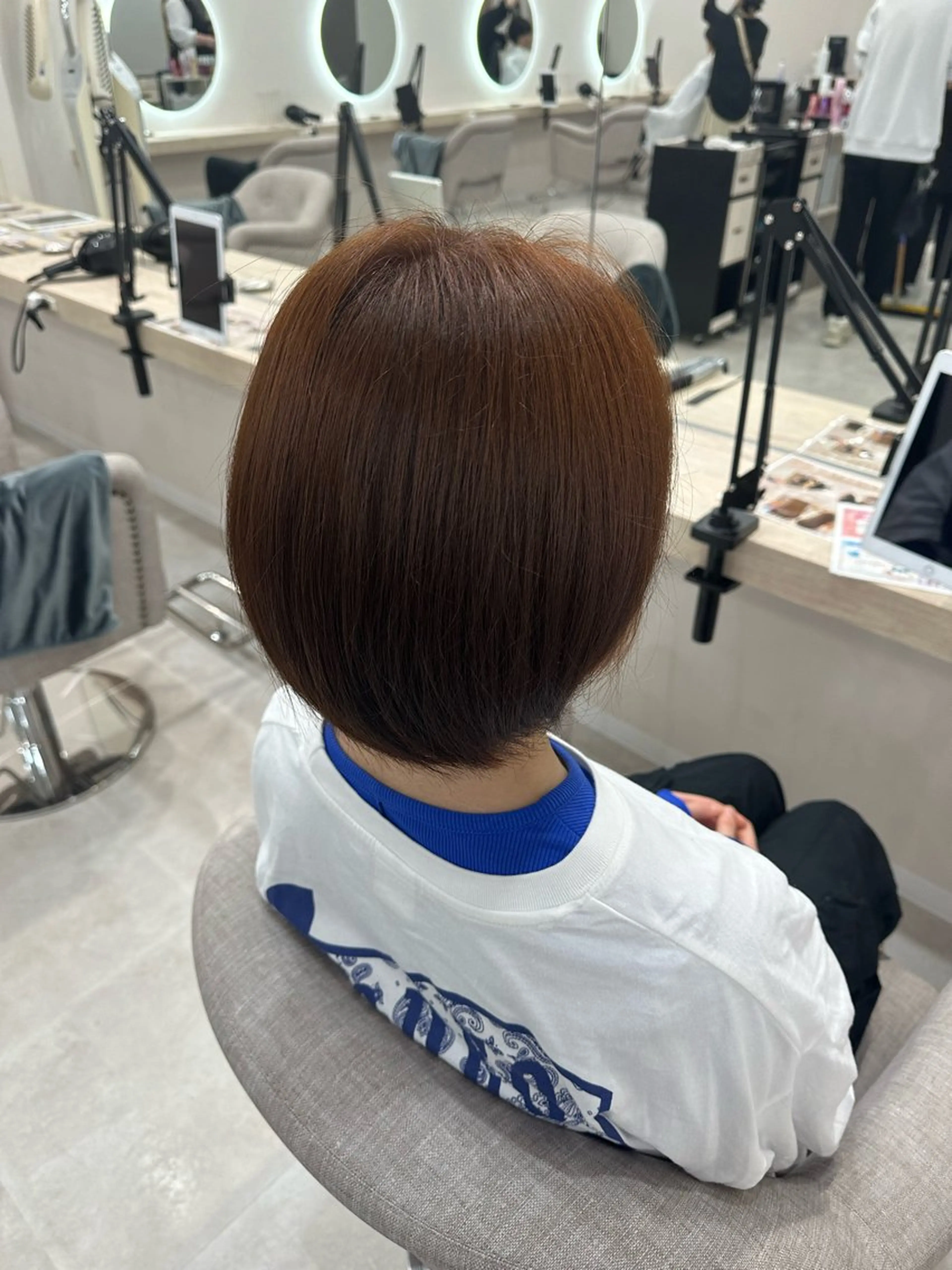 カラー ブラウンカラー オレンジ オレンジブラウン ヘアカラー トリートメント 女性専用サロンAnsurmimi南草津店所属・加藤 和音のヘアスタイル