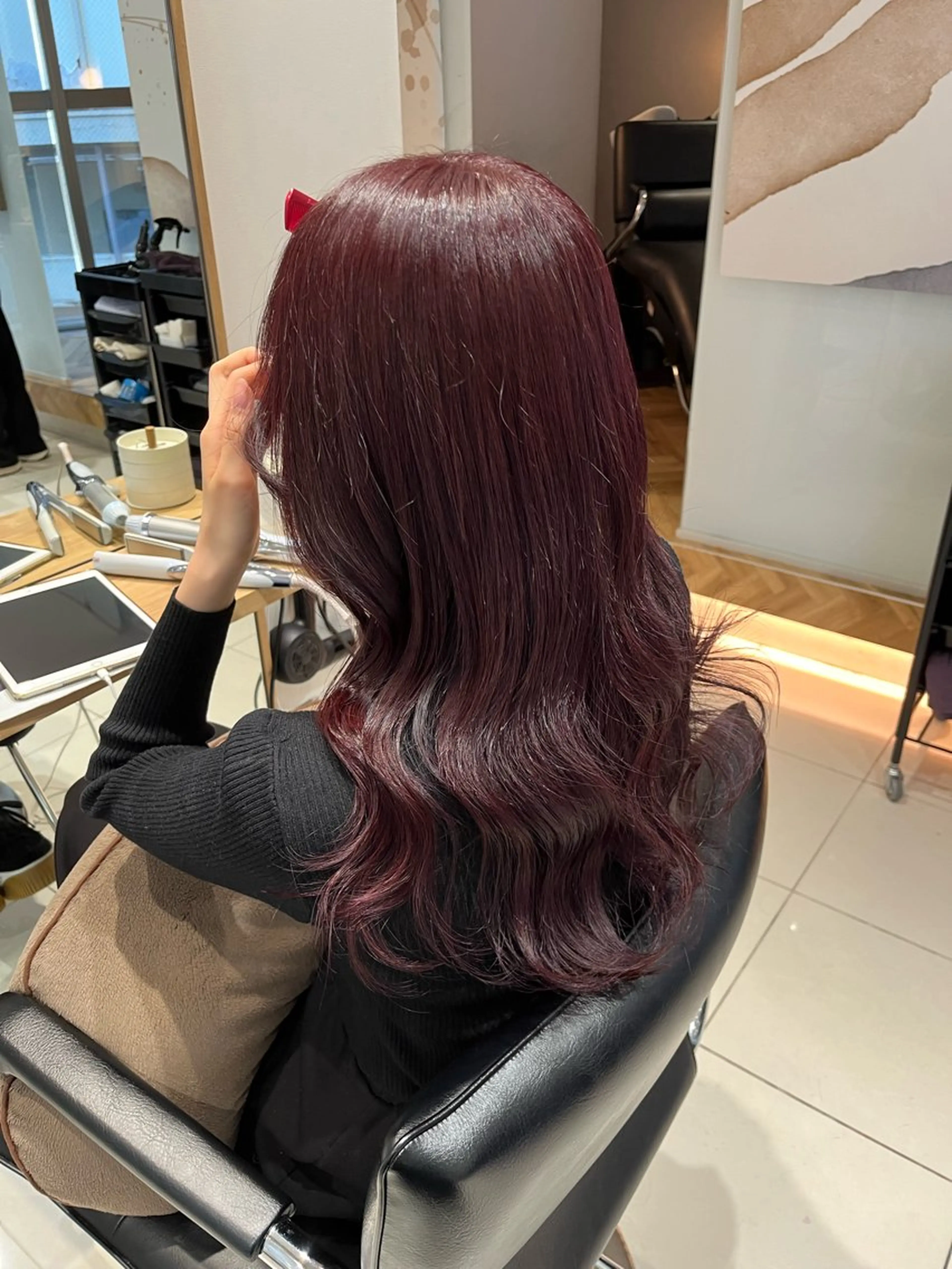 セミロング ヘアカラー トリートメント ヘアセット 艶髪/暖色カラー/ ◎RUKI.のヘアスタイル