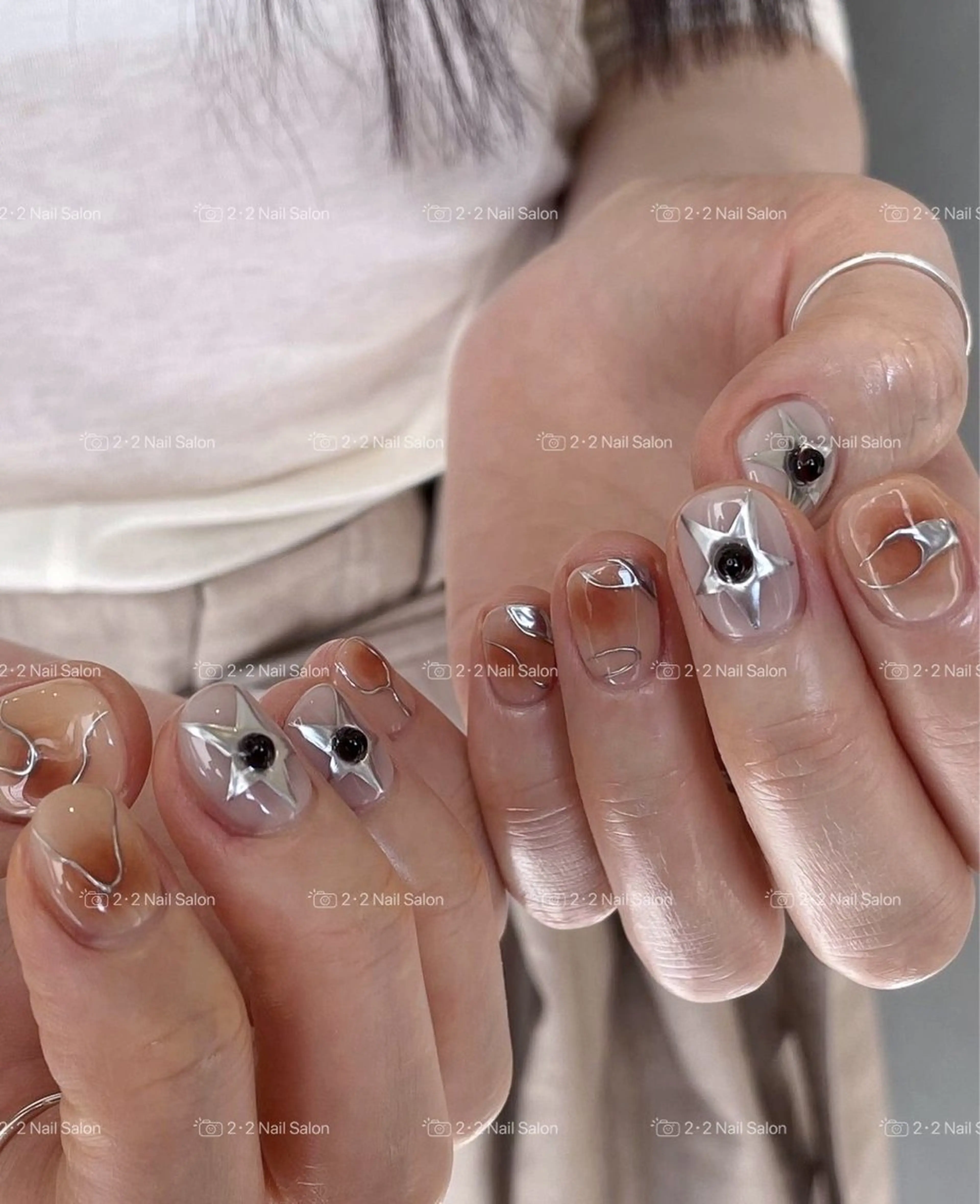 ネイル ハンドネイル 🦋y y Nail 🤍のネイルデザイン