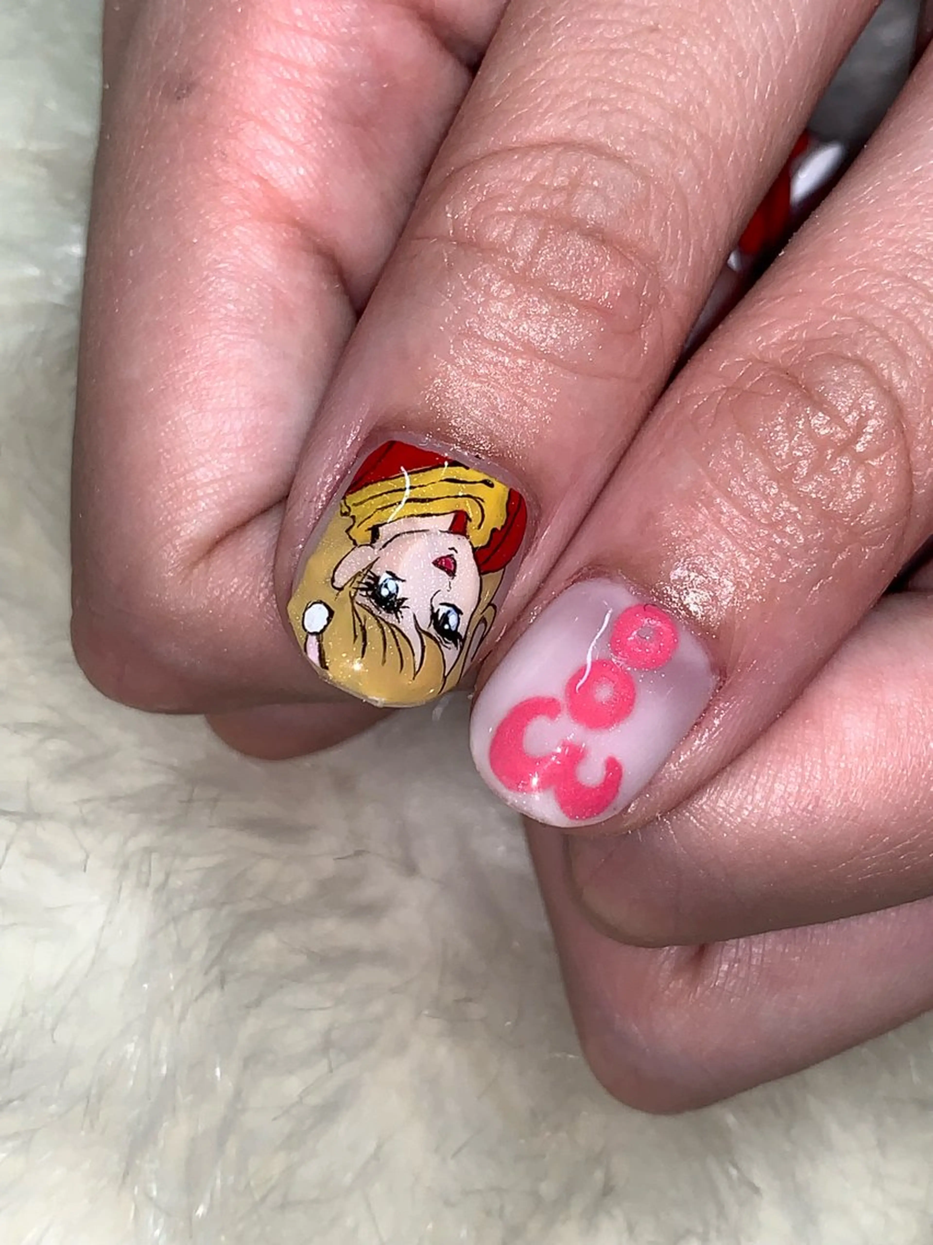 ネイル ハンドネイル NES NAIL所属・さゆり￤推しキャラ ￤ロングネイル🩷のネイルデザイン