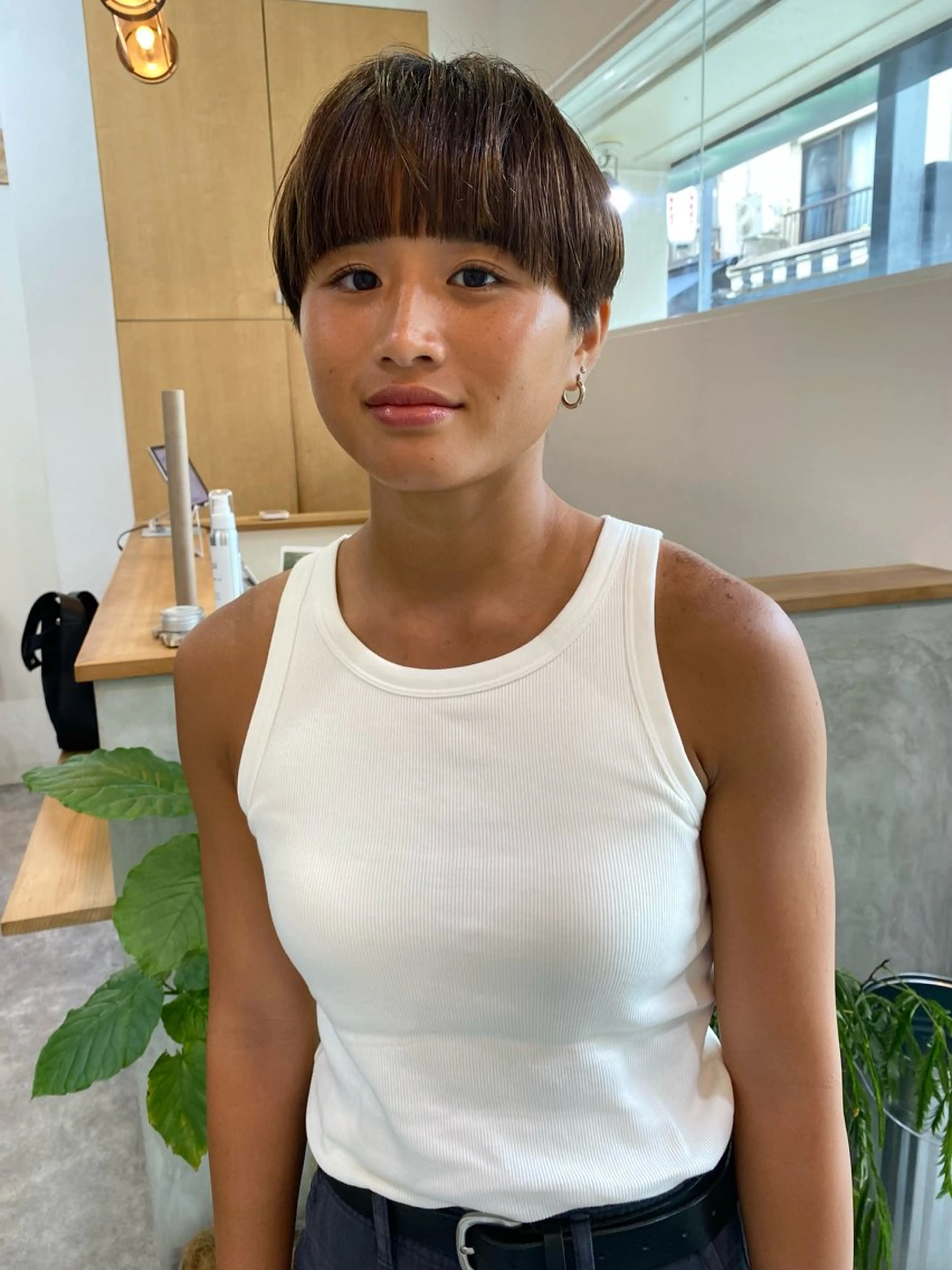 ショート カラー カット ヘアカラー トリートメント 森貴裕/ベージュ/ パーマ/オリーブのヘアスタイル