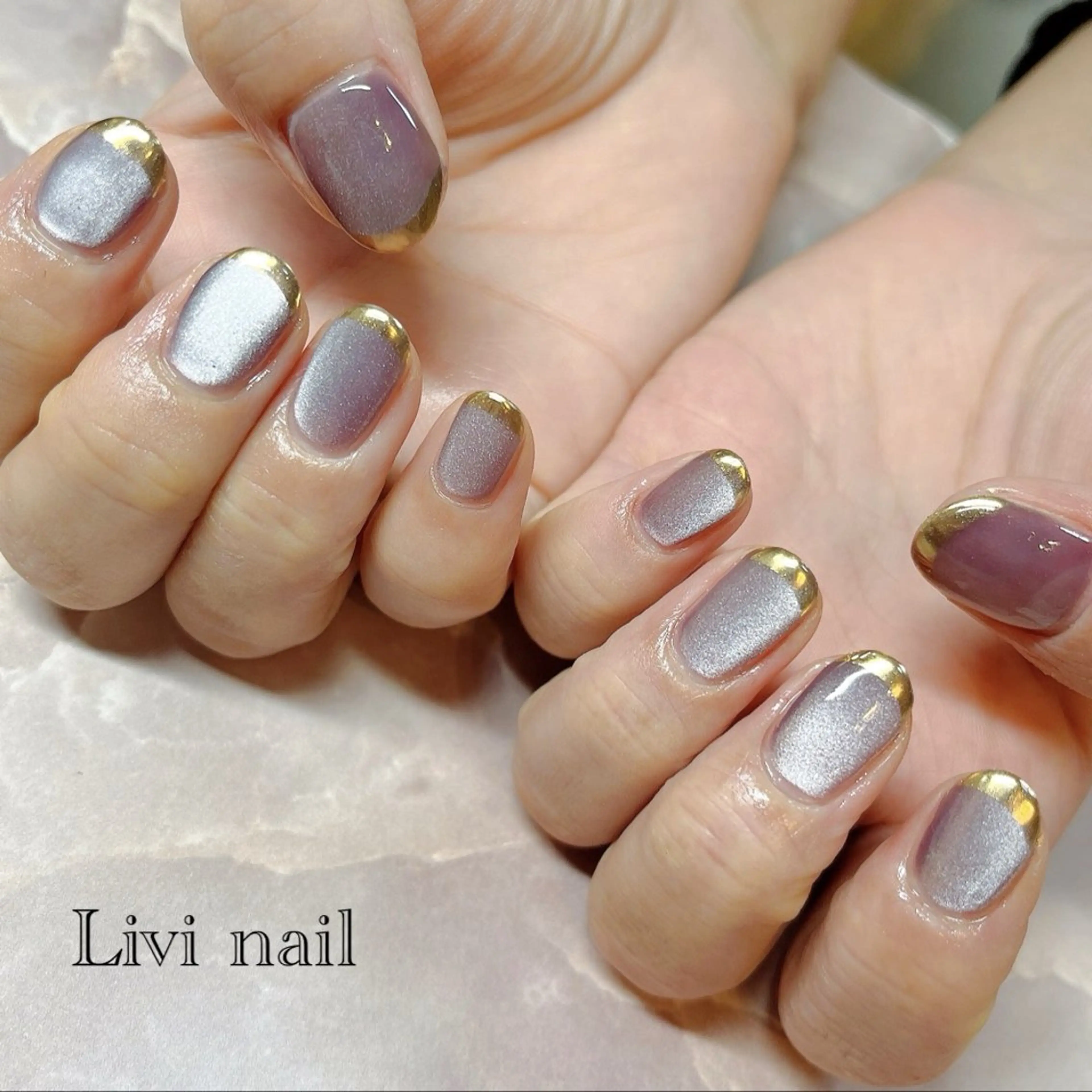 ネイル フレンチネイル ミラーネイル ハンドネイル nailsalon eplusのネイルデザイン
