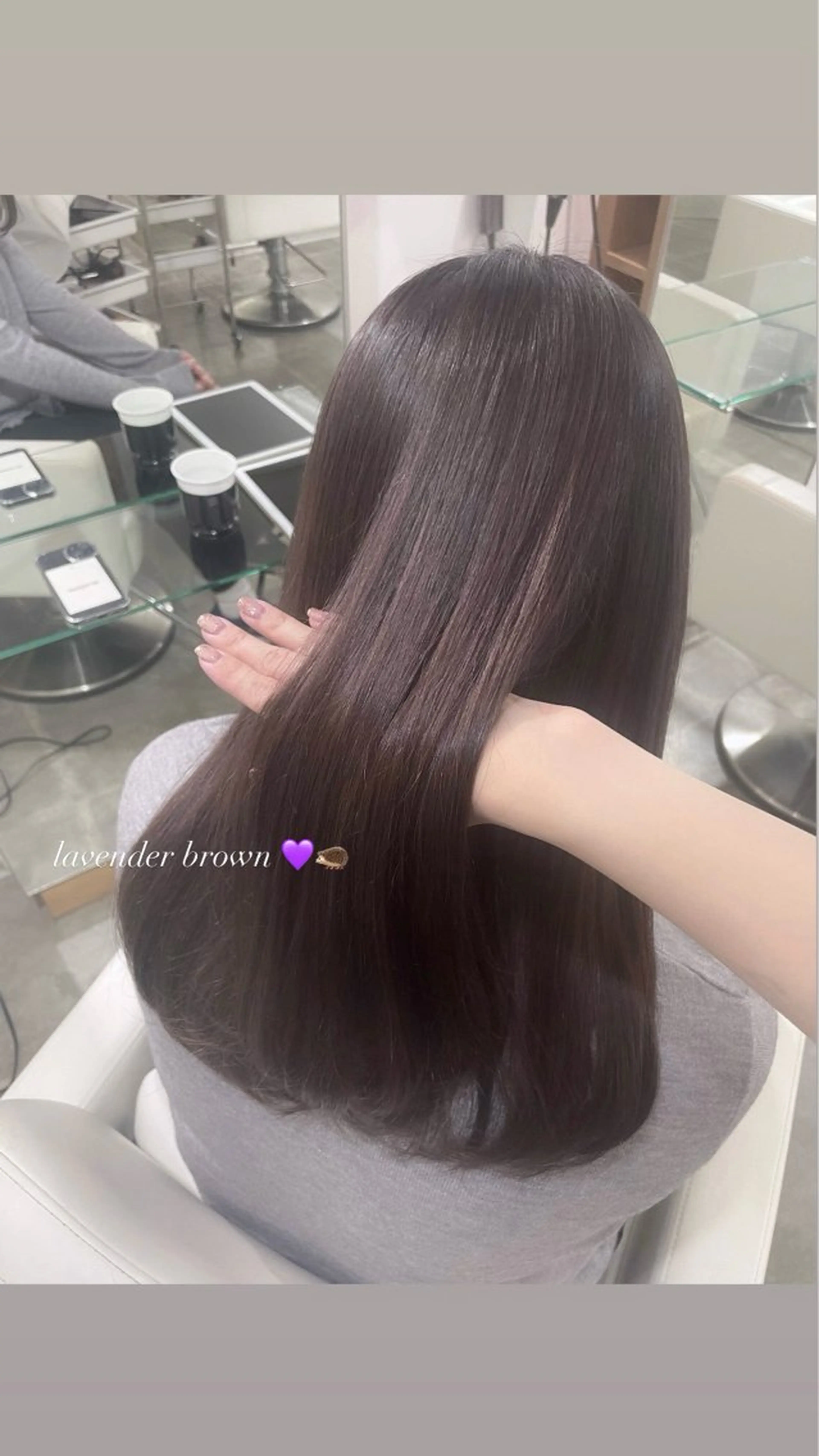 セミロング カラー ブリーチ ブラウンカラー 透明感カラー ラベンダーカラー ラベンダーブラウン ヘアカラー トリートメント 🤍透明感カラー ソメヤナナ 🤍のヘアスタイル