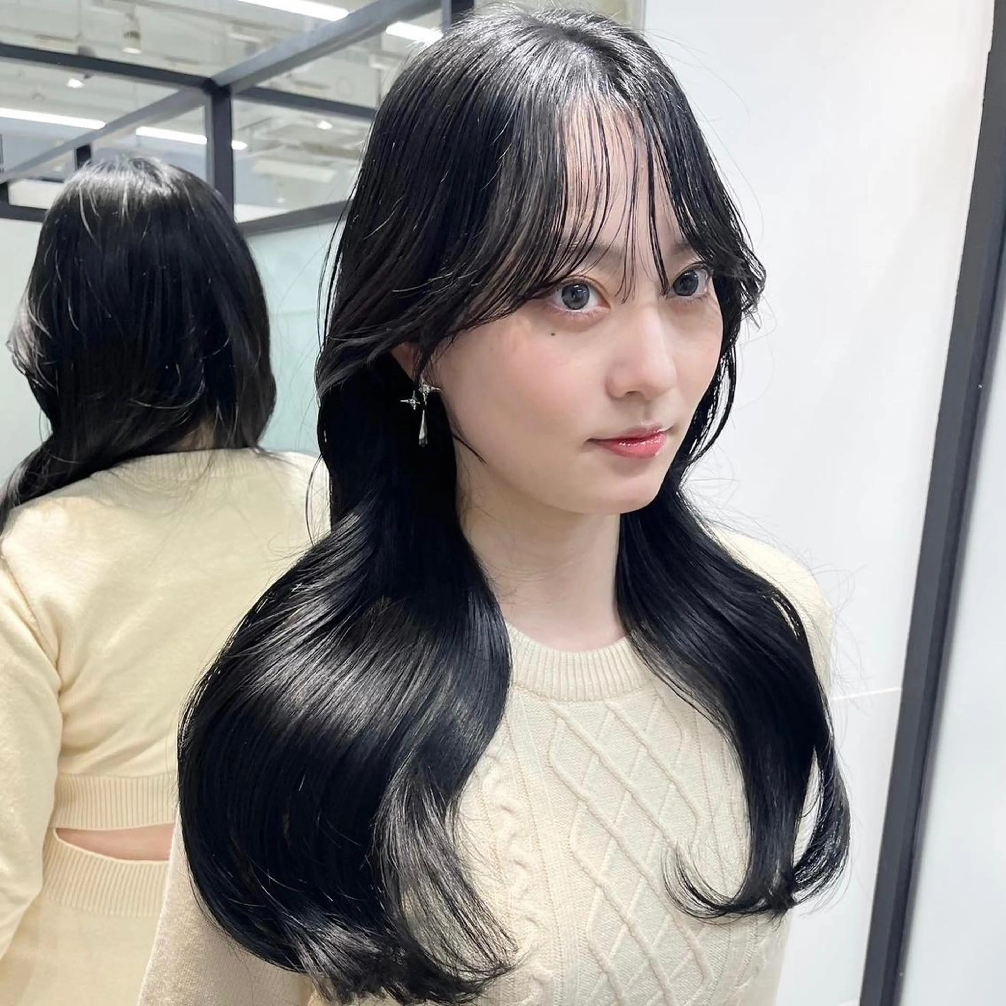 ロング レイヤーカット カット 韓国レイヤーカット 髪質改善▫️水野有真のヘアスタイル