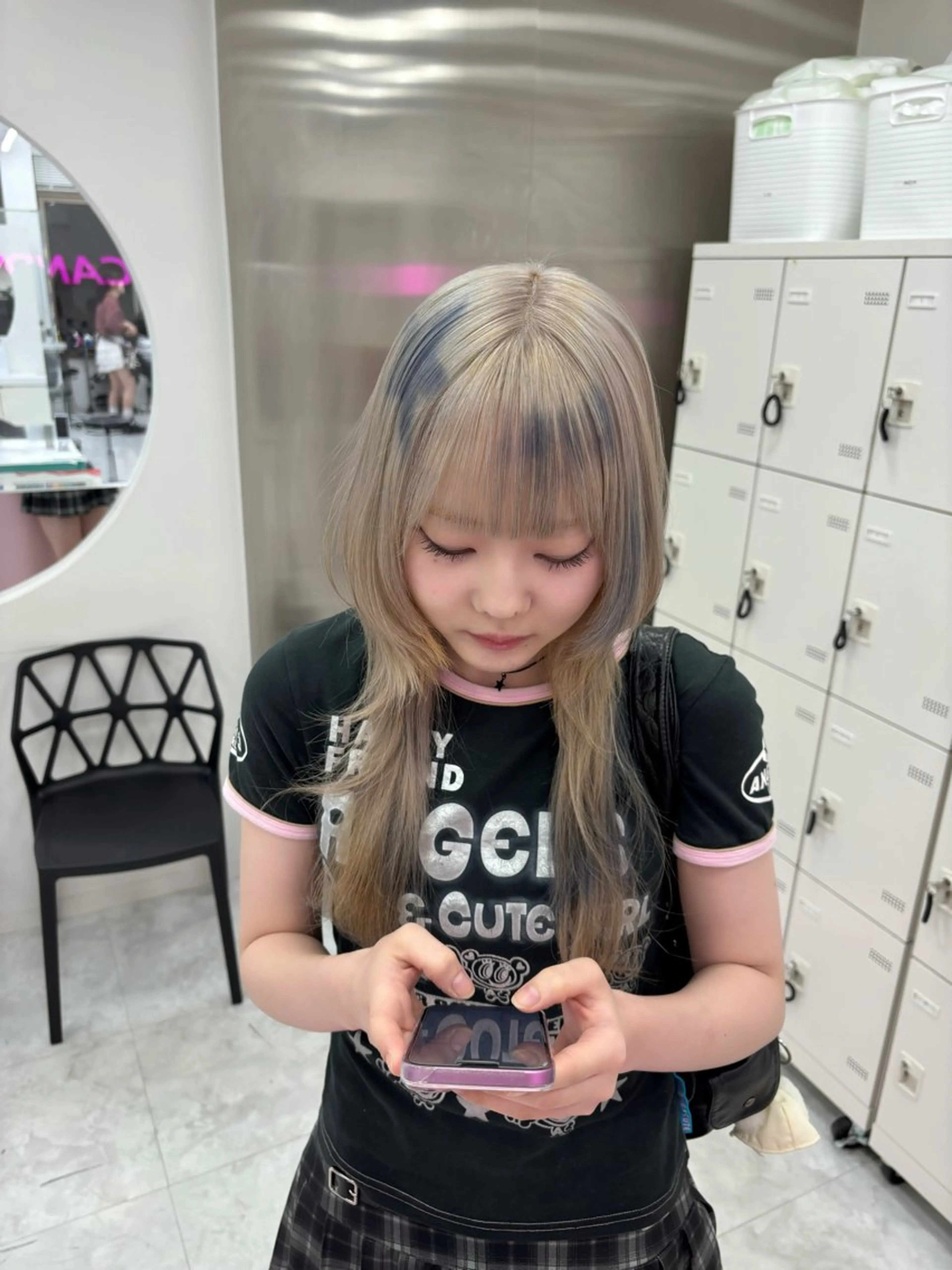 ロング カラー ヘアカラー トリートメント ヘッドスパ ヘアセット 韓国レイヤー ハッシュカットのヘアスタイル