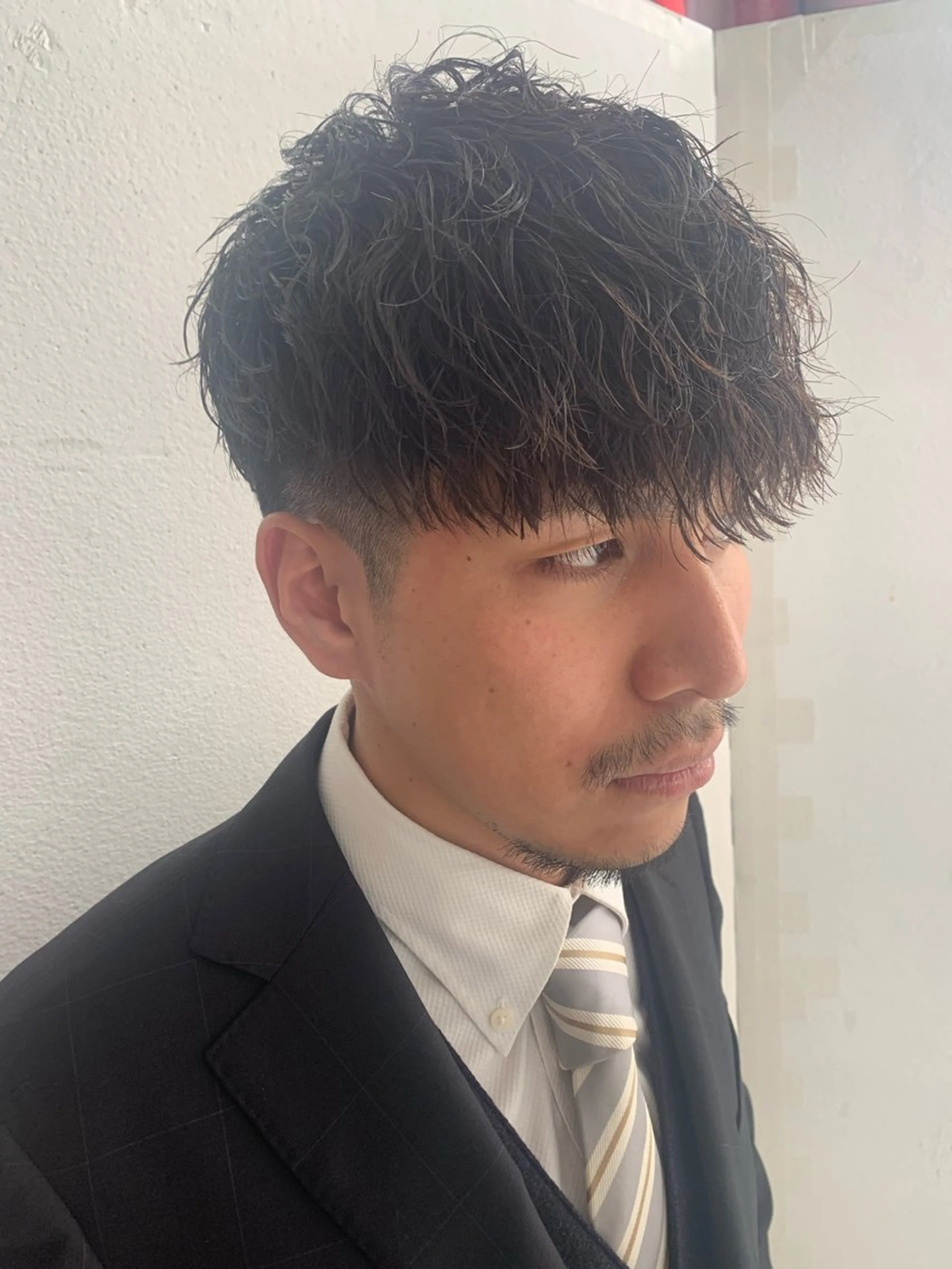 ショート カット ヘアカラー パーマ ヘアセット メンズパーマ/難波/ 心斎橋　室園亮佑のヘアスタイル