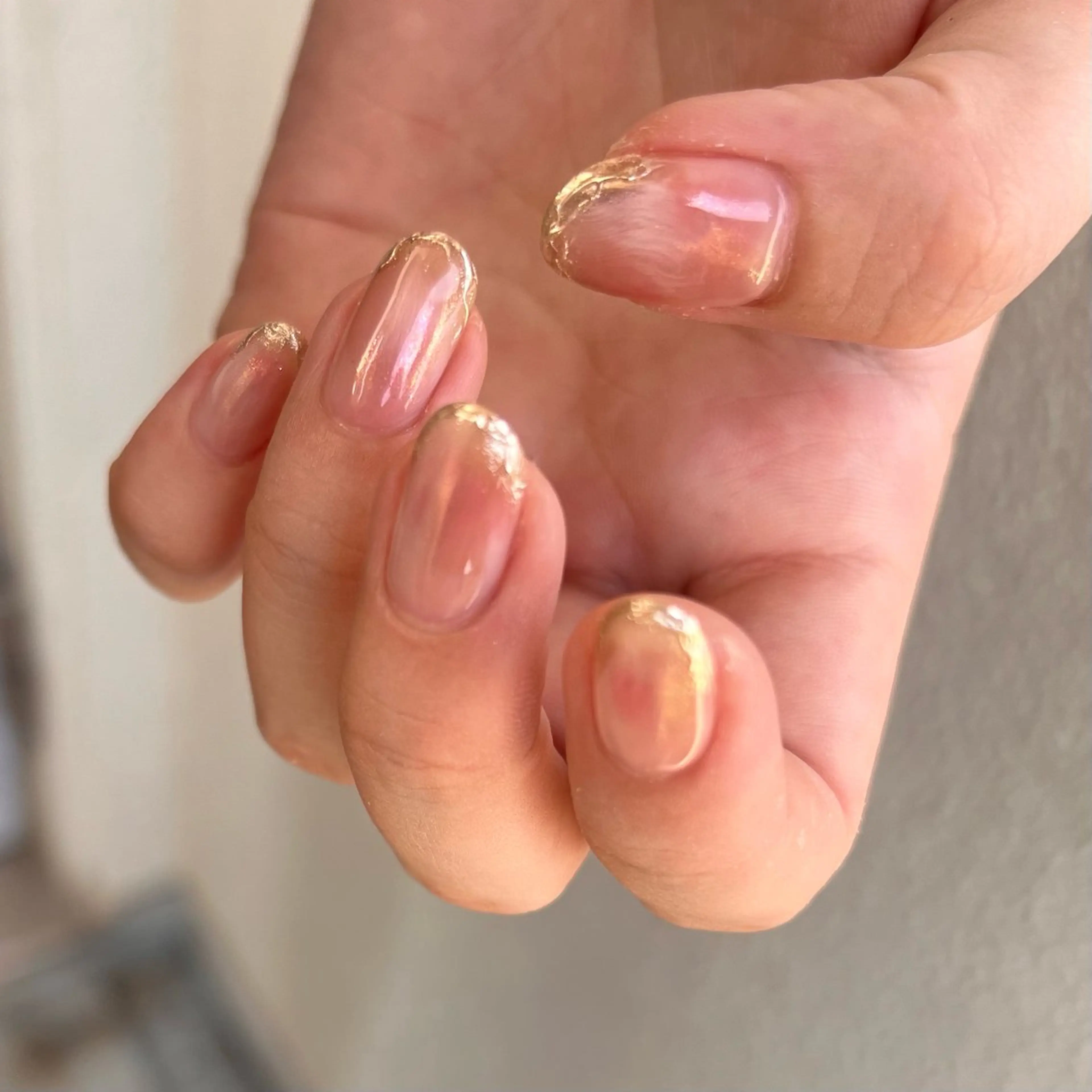 ネイル フレンチネイル ミラーネイル ハンドネイル 《ニュアンスネイル》 risaのネイルデザイン