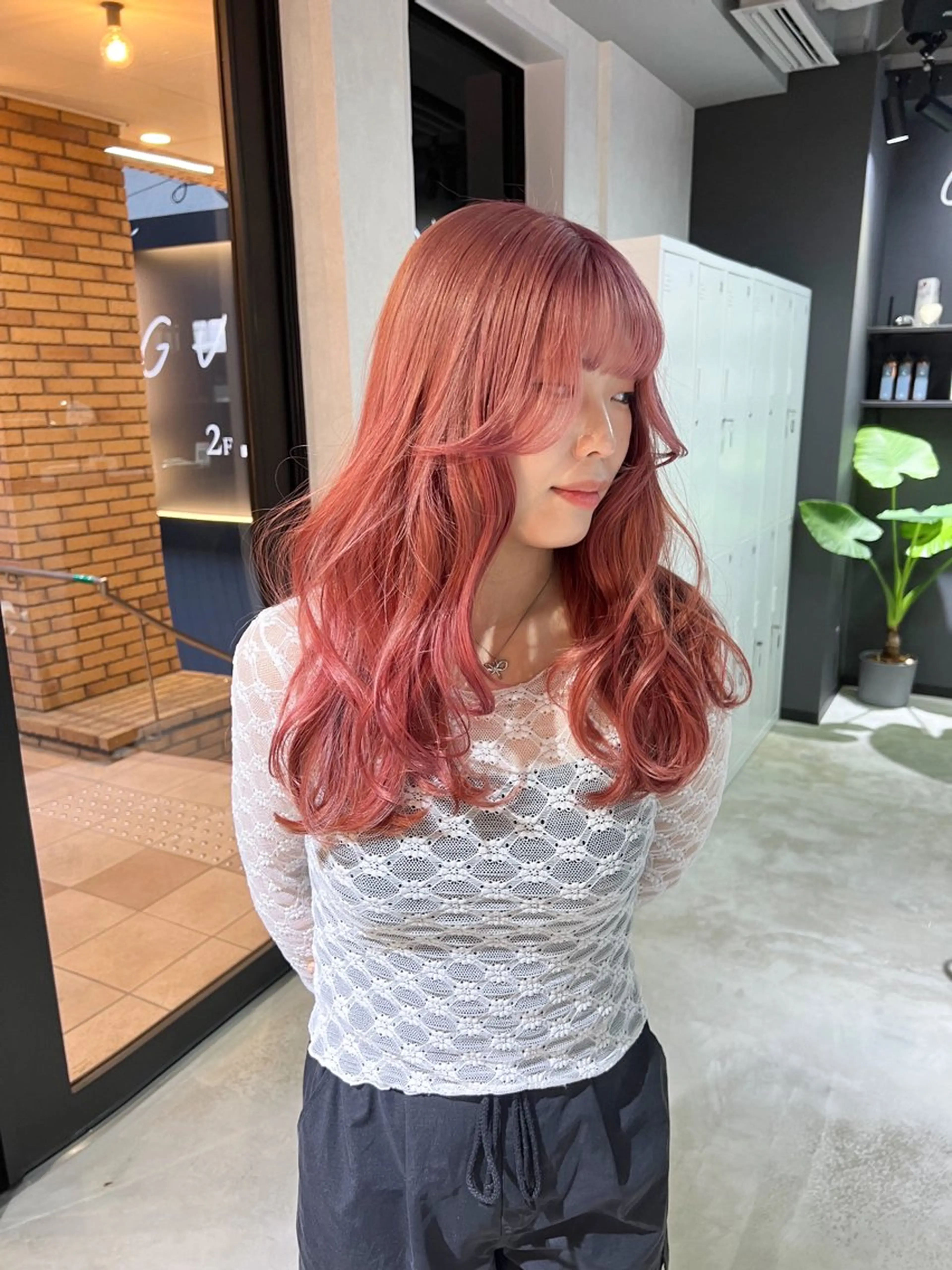 ロング カラー カット ヘアカラー トリートメント ダブルカラー/暖色/ ピンク🎀サツキのヘアスタイル