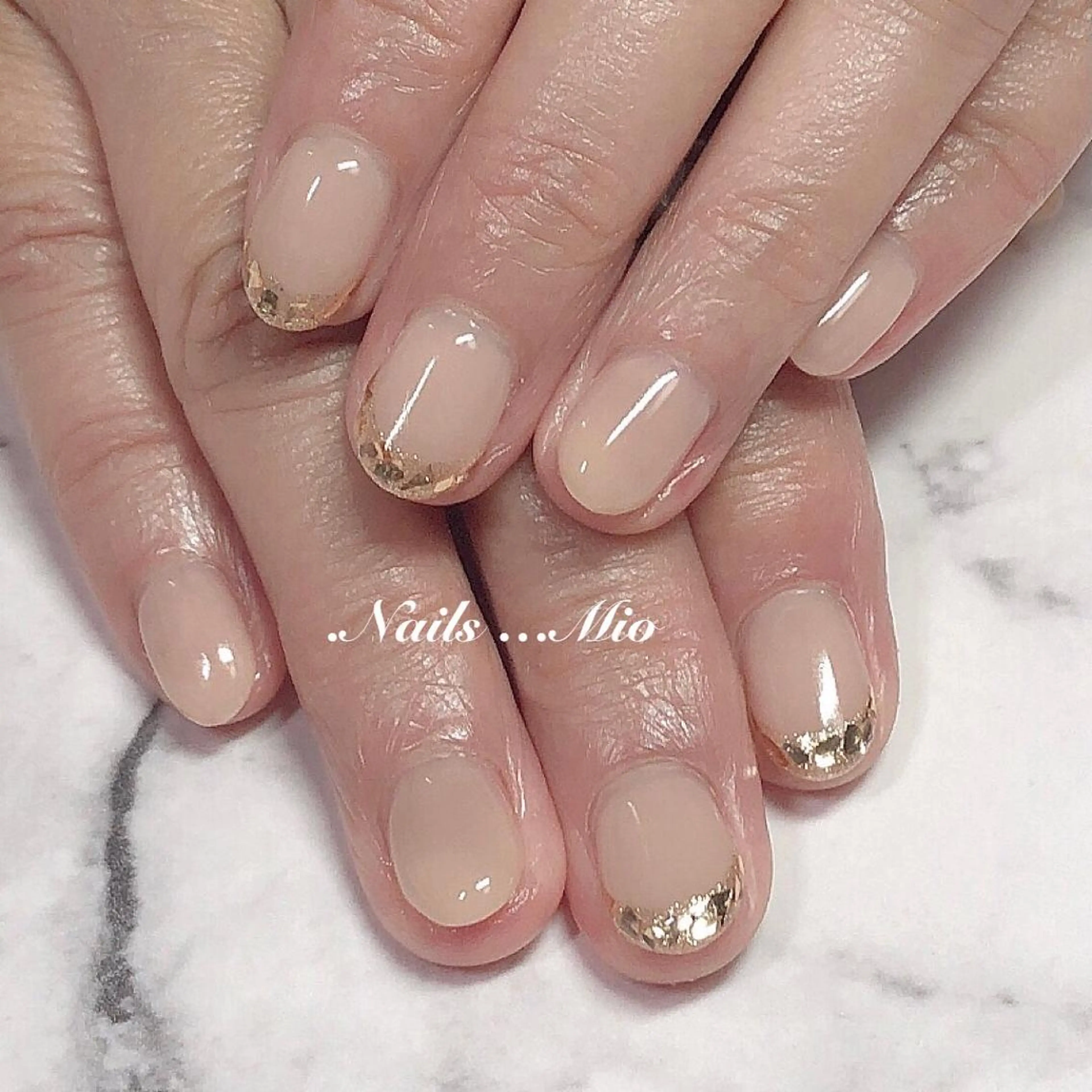 ネイル フレンチネイル ガラスフレンチ .Nails Mio 赤羽西ネイルサロンのネイルデザイン