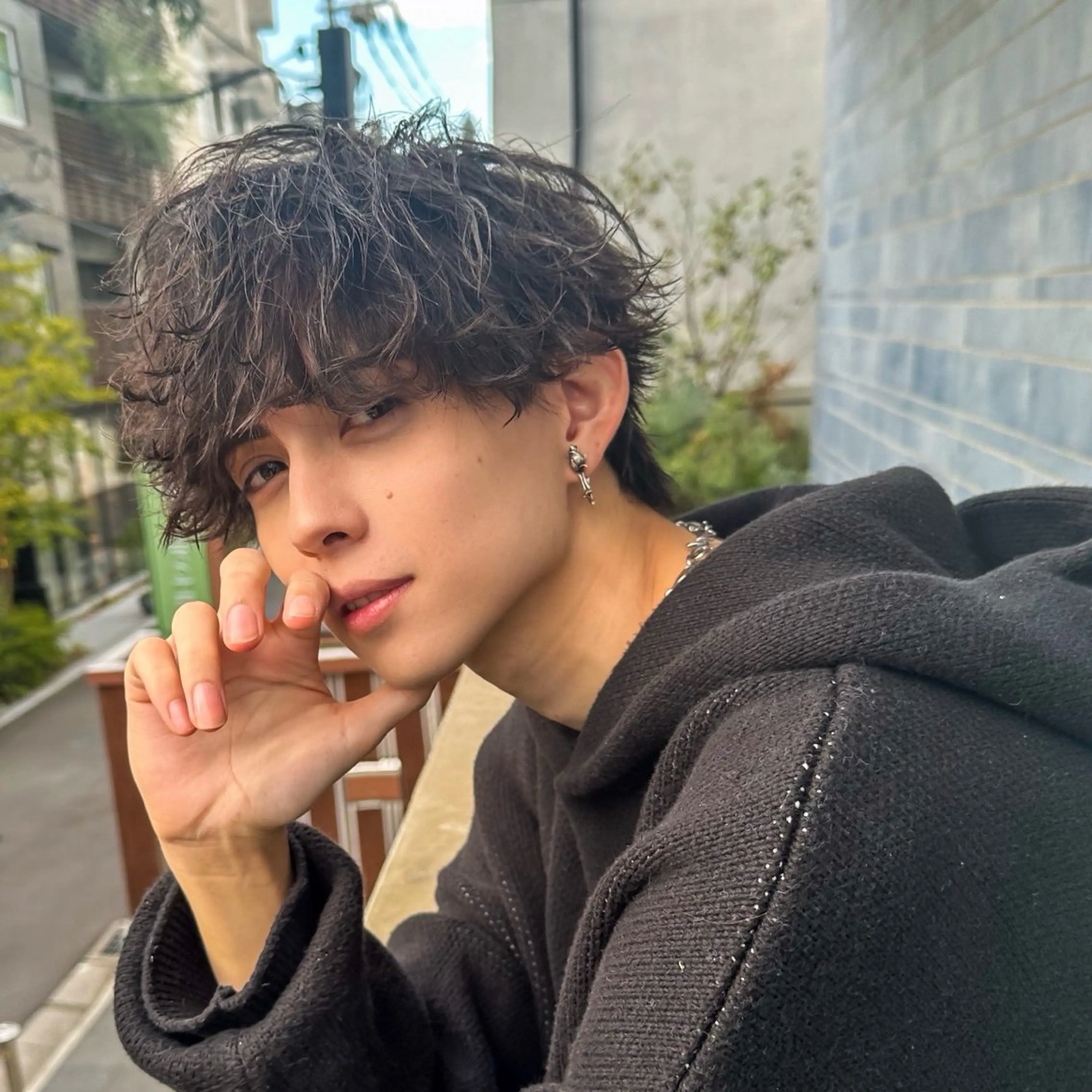 ミディアム カラー パーマ メンズ カット シースルーマッシュ/ メンズ/KYOHEIのヘアスタイル