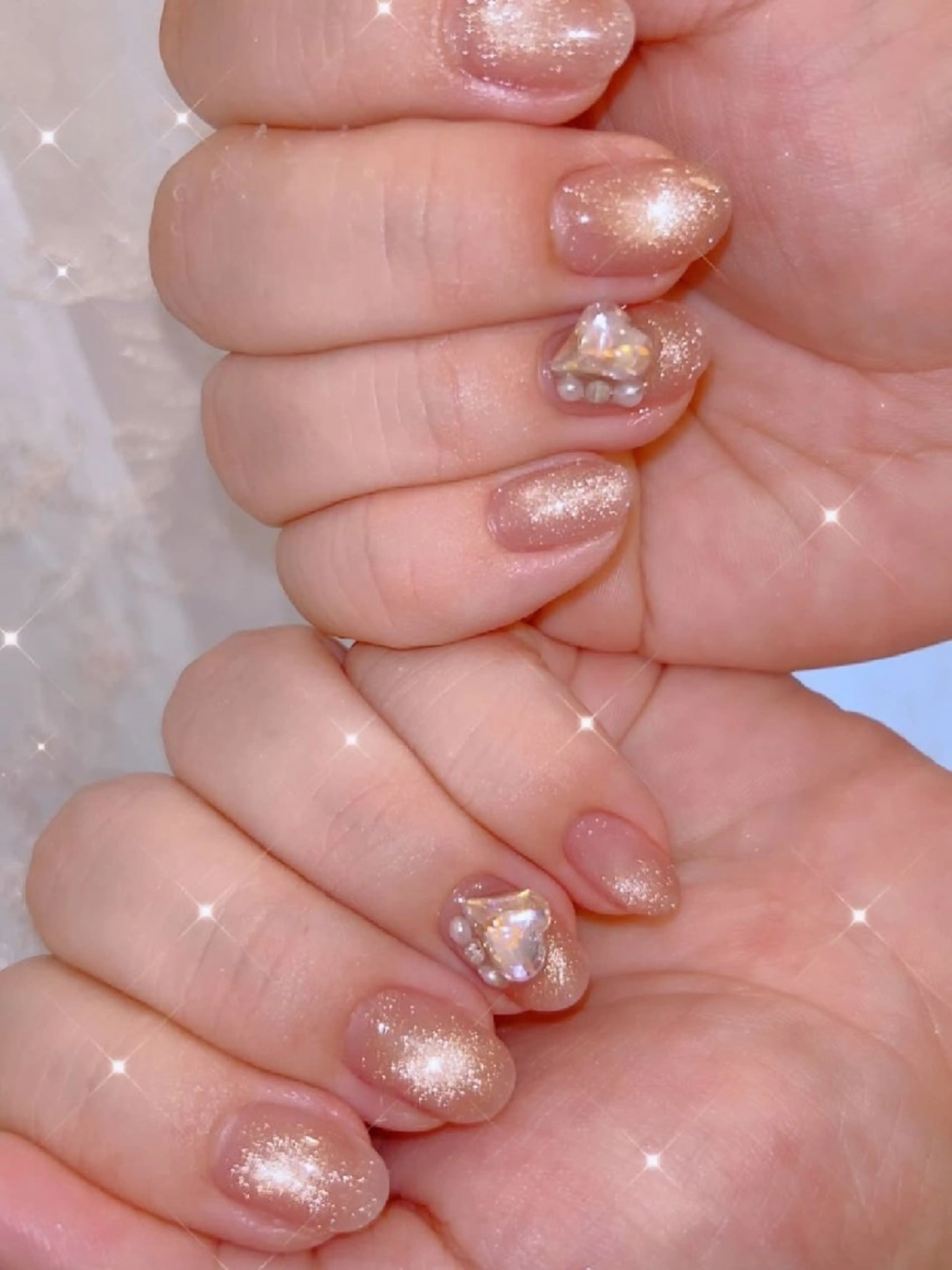 ネイル 長さ出し ジェルネイル 韓国ネイル マグネットネイル ニュアンスネイル ハンドネイル I LOVE ME NAIL.｡.:*♡のネイルデザイン