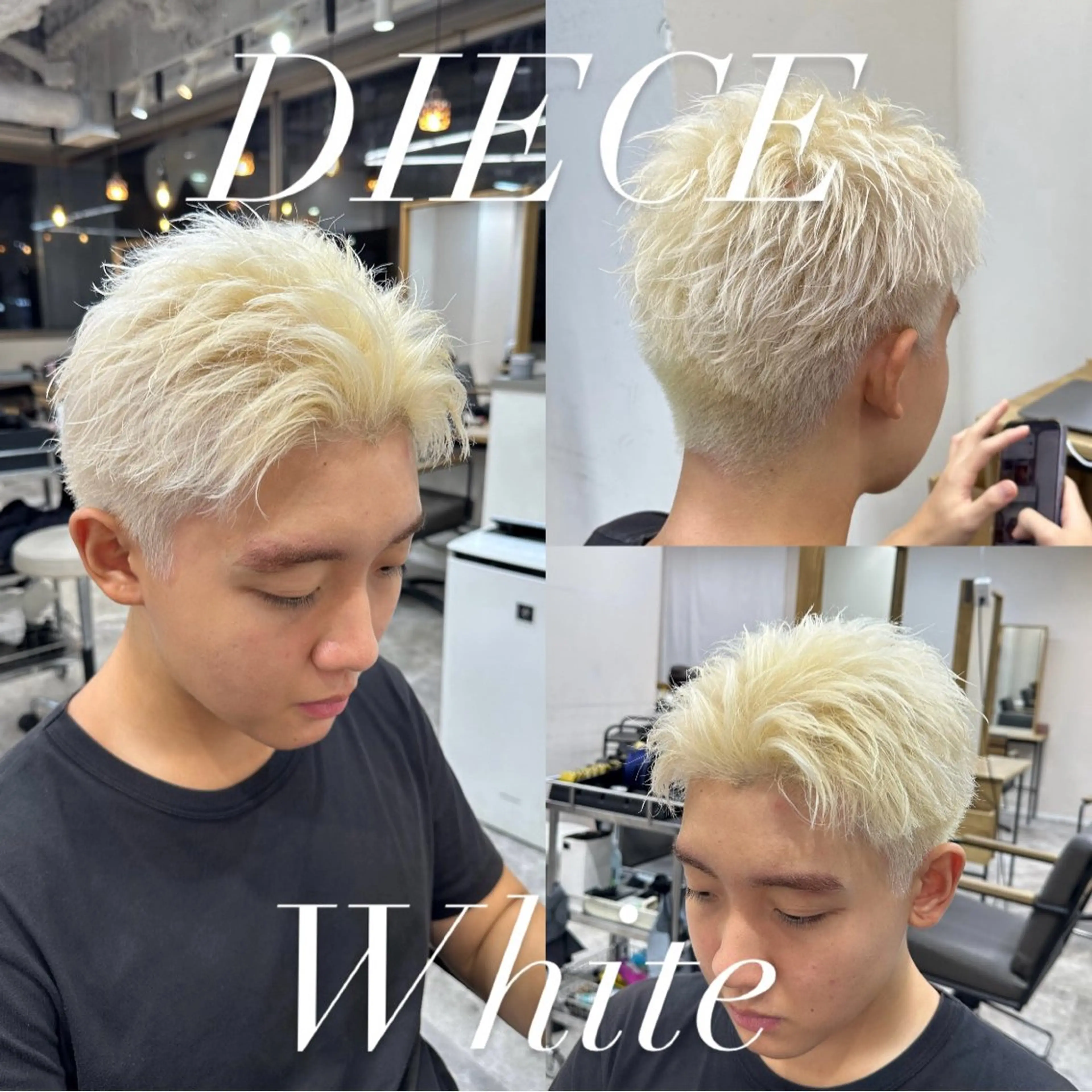カラー パーマ メンズ メンズブリーチ ブリーチ ヘアカラー DIECE所属・DIECE ⚡️ナツキ⚡️のヘアスタイル