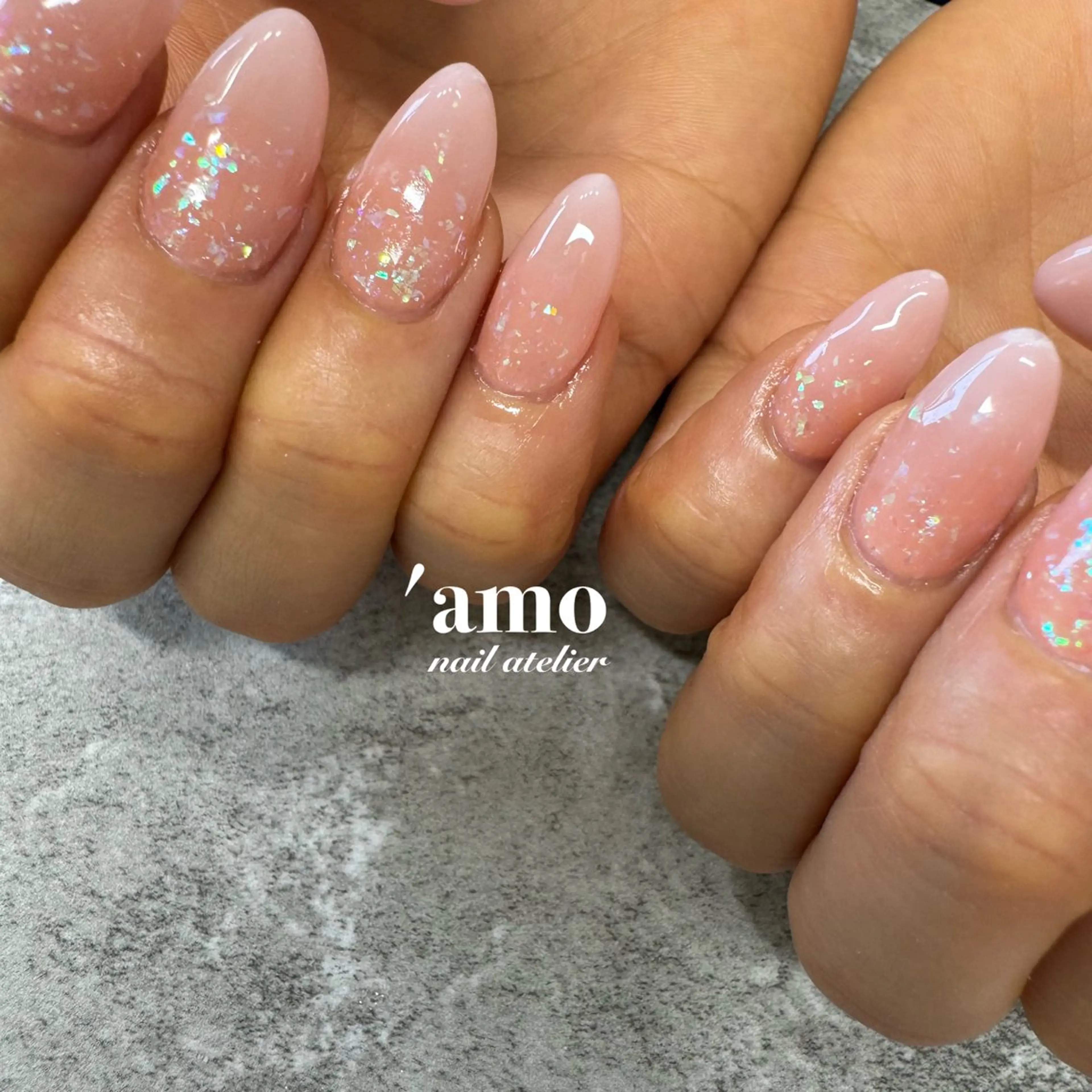 ネイル フットネイル ジェルネイル キラキラネイル 韓国ネイル マグネットネイル ハンドネイル 'amo nail atelierのネイルデザイン