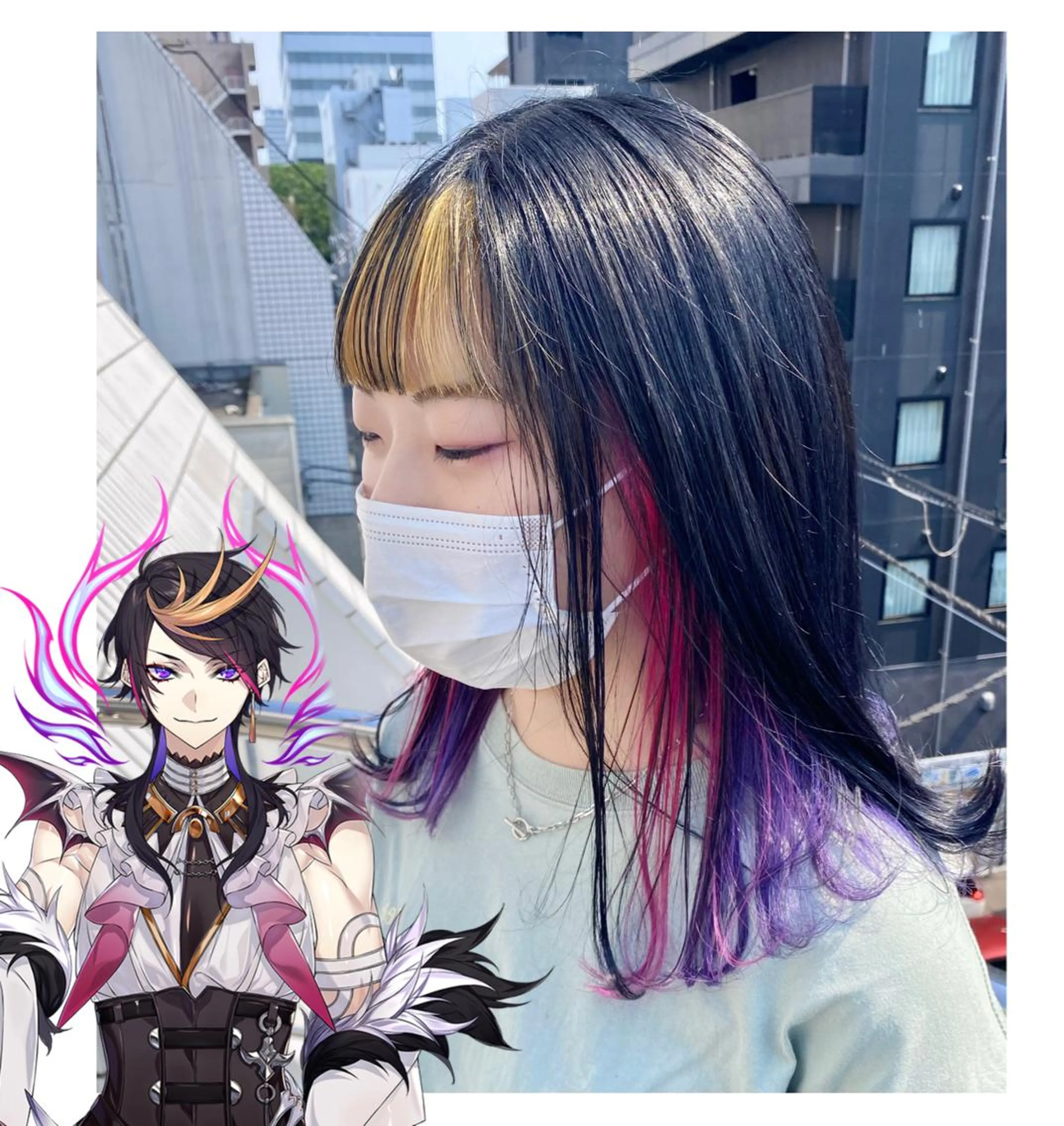 ミディアム カラー GARU-ガル-所属・TSUNO🦖 派手髪/オタク美容師のヘアスタイル