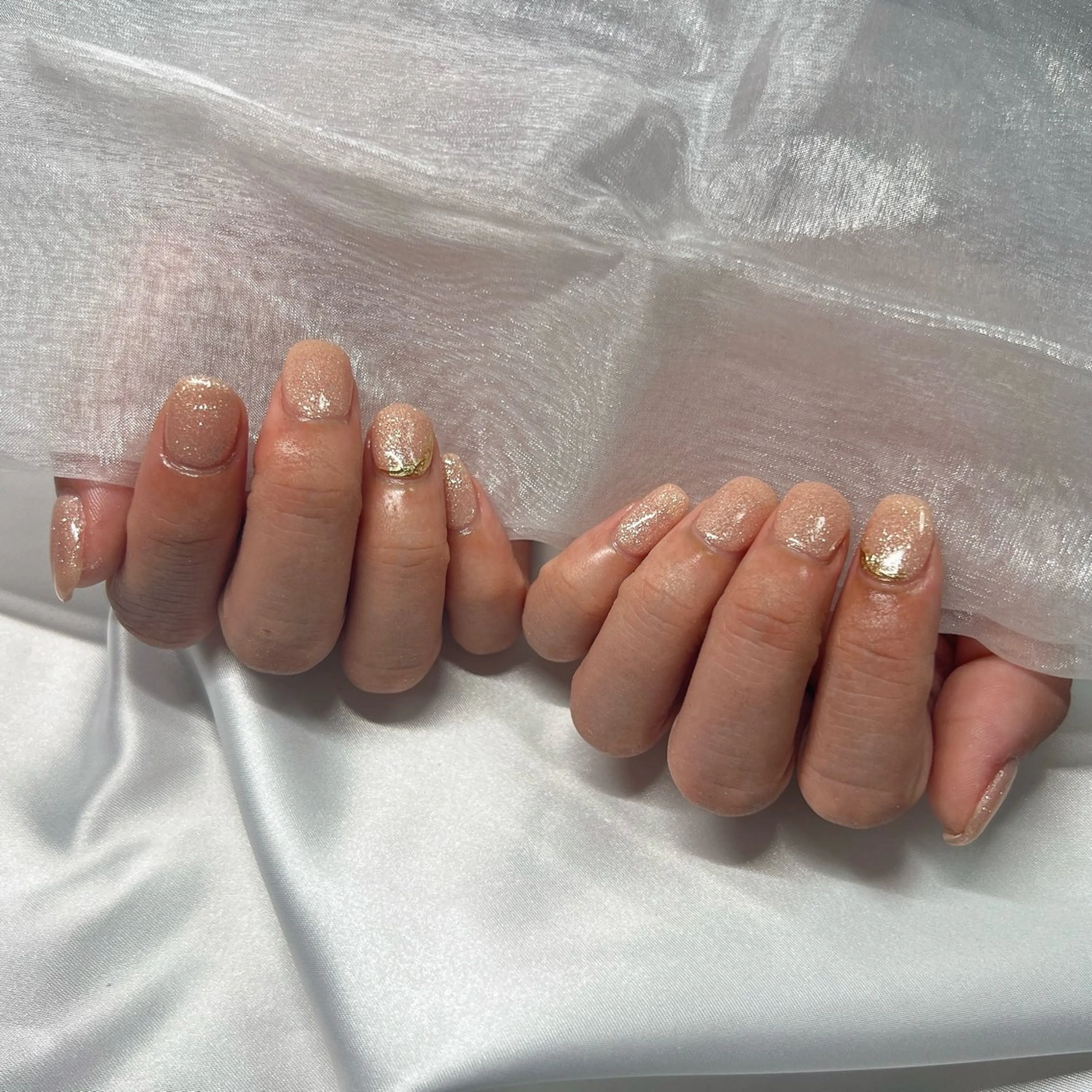 ネイル ジェルネイル 韓国ネイル ラメ(グリッター) マグネットネイル ミラーネイル ハンドネイル -nail salon-Reward所属・nail salon Rewardのネイルデザイン