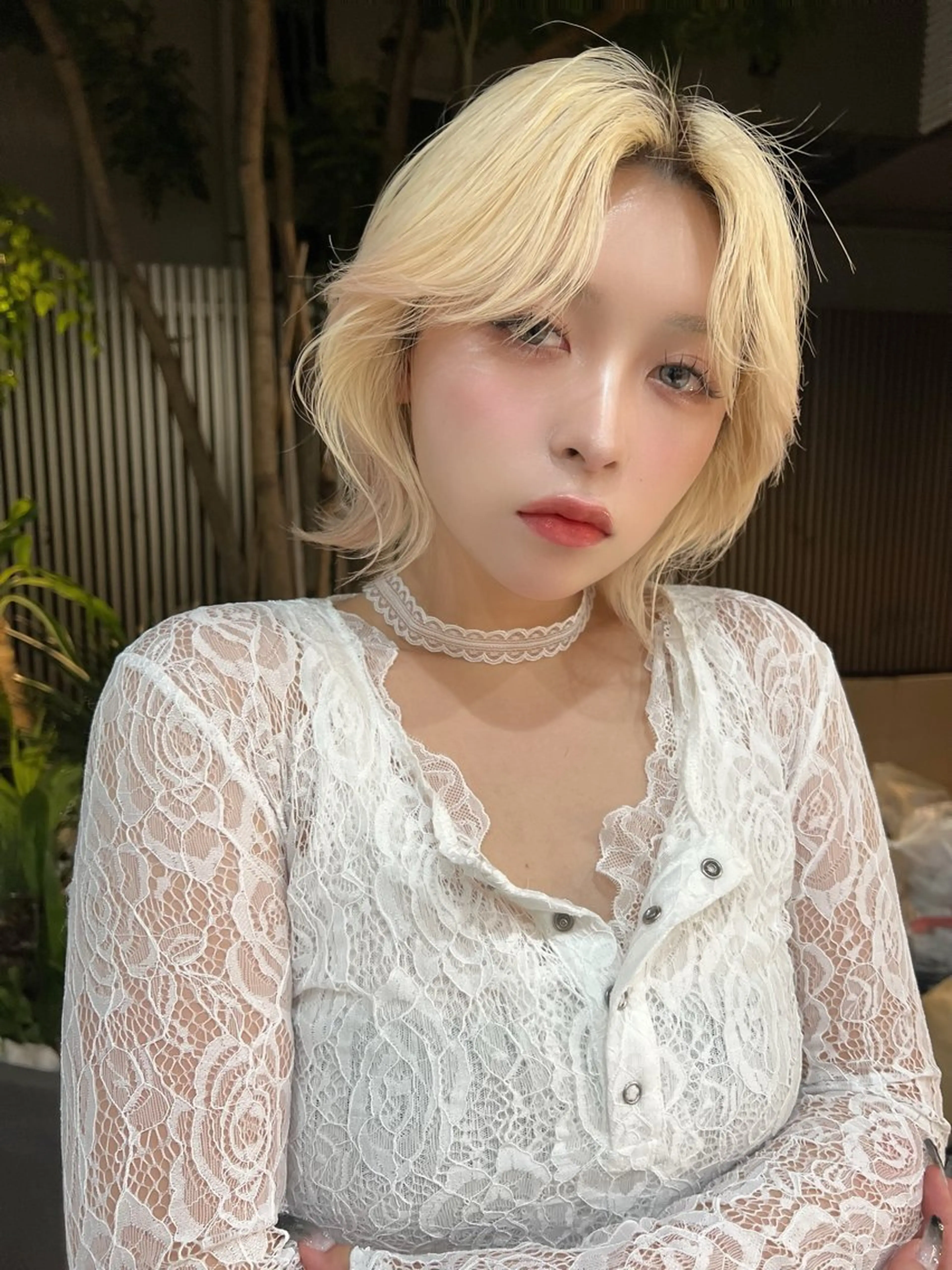 ミディアム カラー カット ヘアカラー トリートメント belle   表参道　terrace所属・抜きっぱなしブロンド /ハイトーン/カナタのヘアスタイル