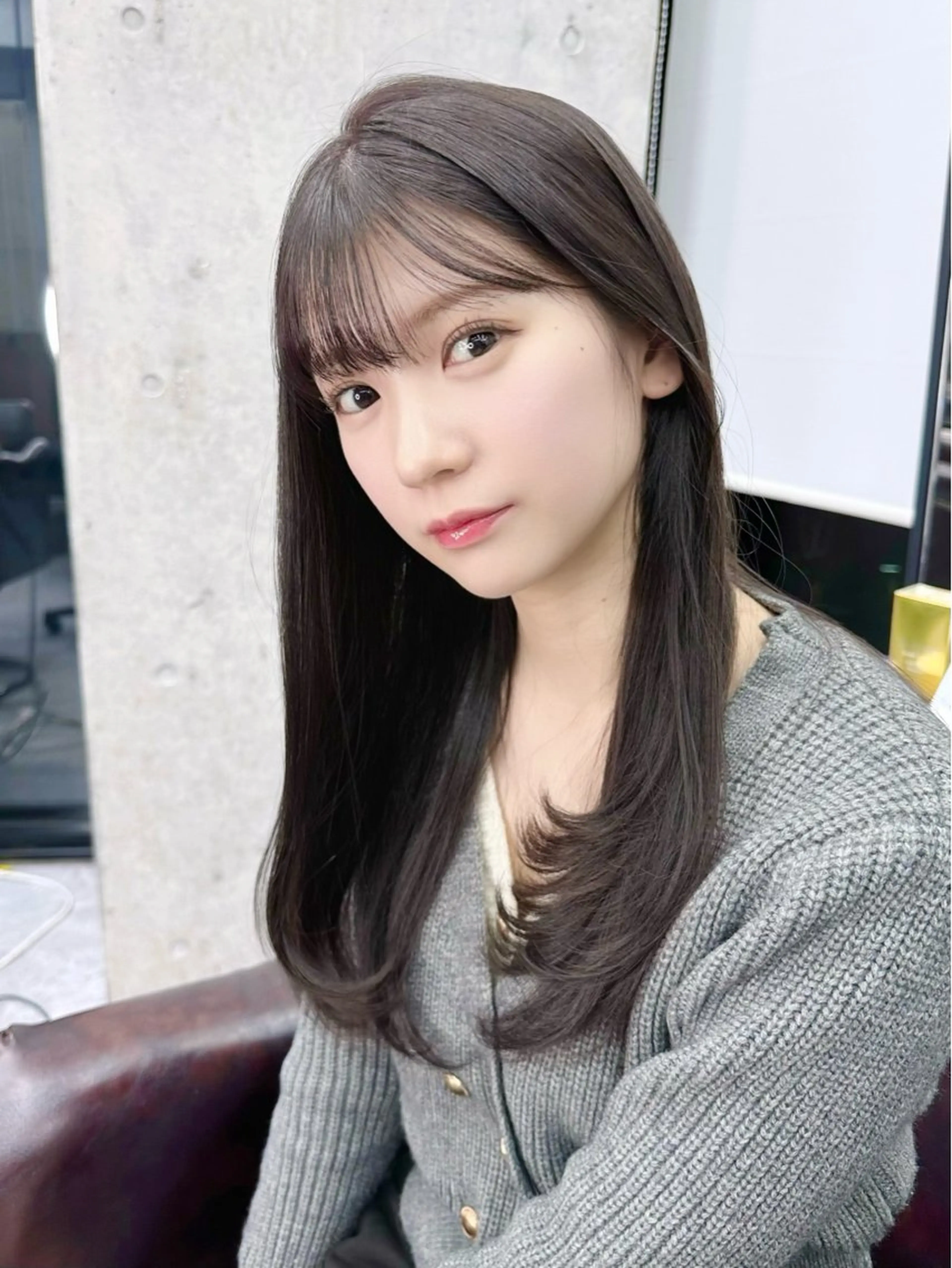 ロング カット 縮毛矯正 韓国風/ワンホンヘア 髪質改善/MaCoのヘアスタイル