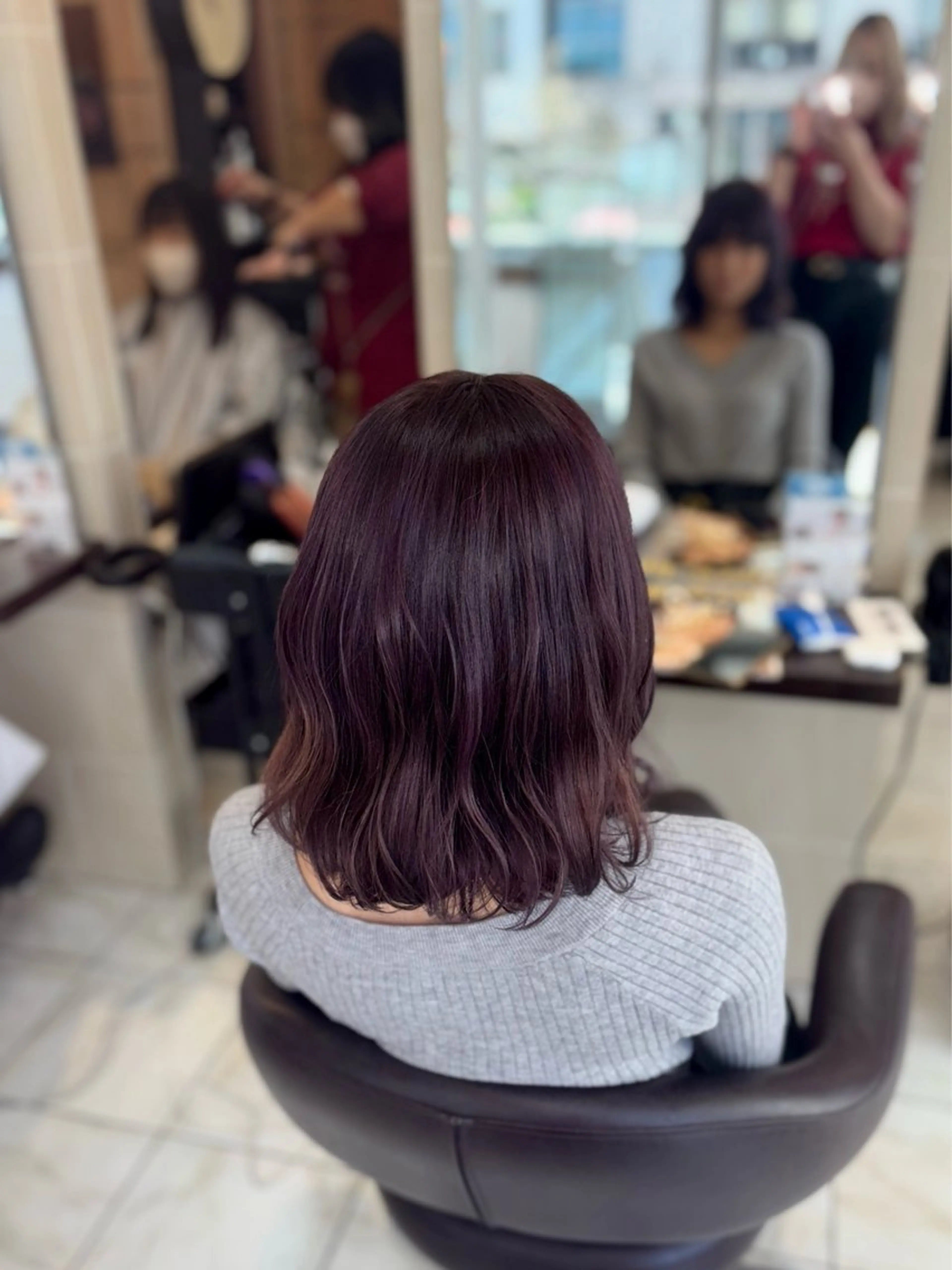 ミディアム カラー ブリーチ ラベンダーカラー ヘアカラー トリートメント 🎀透明感カラー 🐈ナズナのヘアスタイル