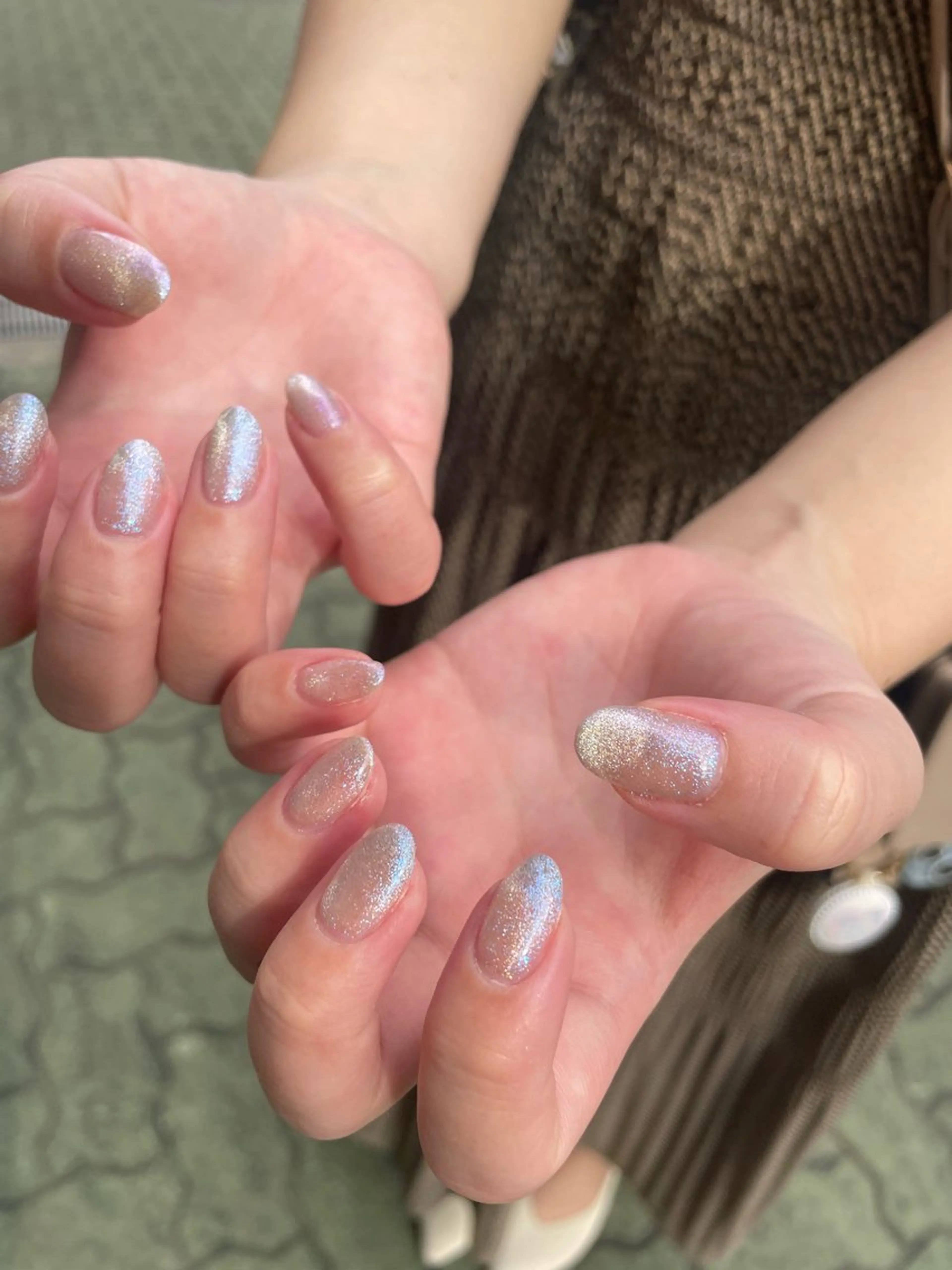 ネイル ブルー マグネットネイル シルバー ハンドネイル ハンドケア laviebelle norikoのネイルデザイン