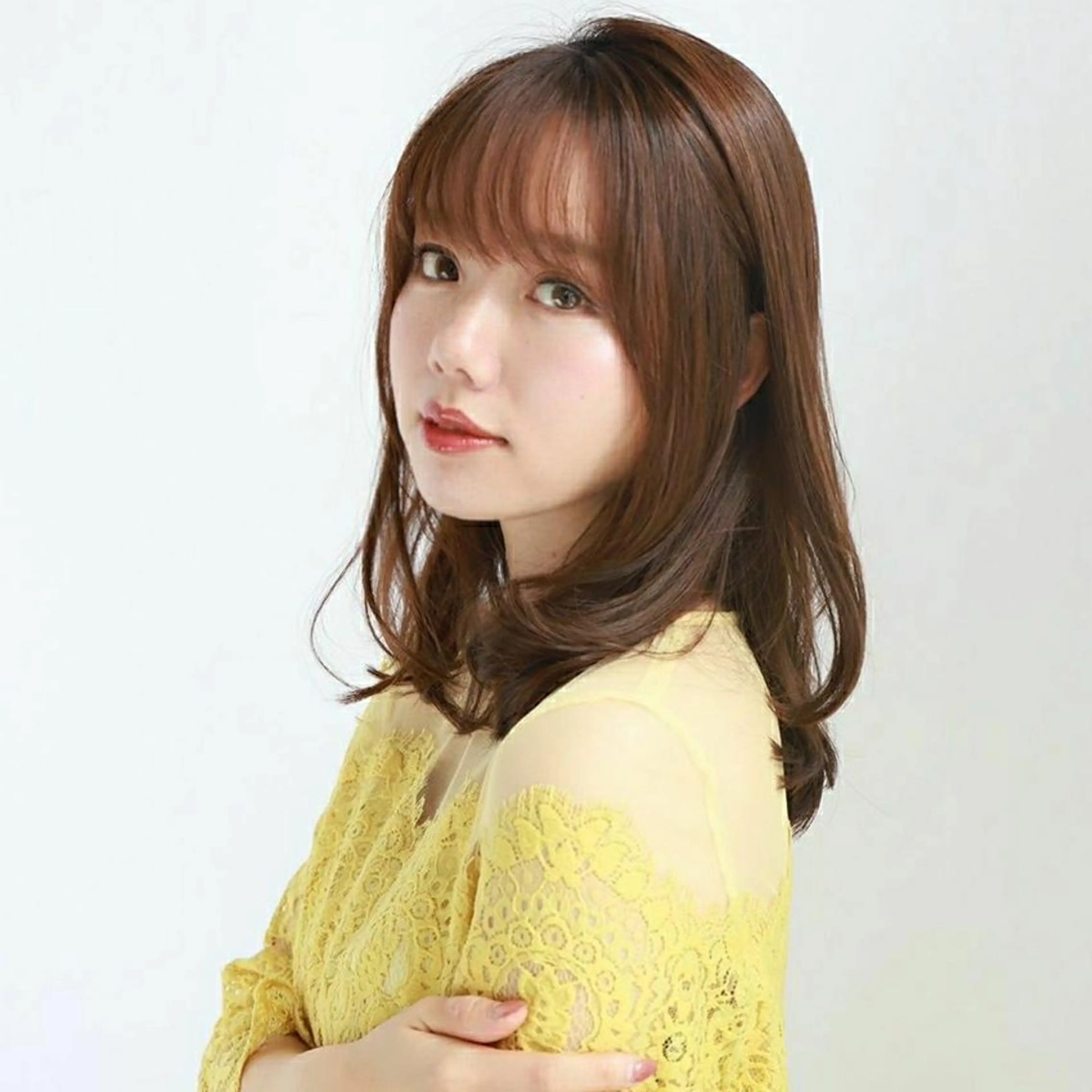ミディアム カラー パーマ ヘアアレンジ 🩵美艶髪×透明感 カラー×質感再生💚のヘアスタイル