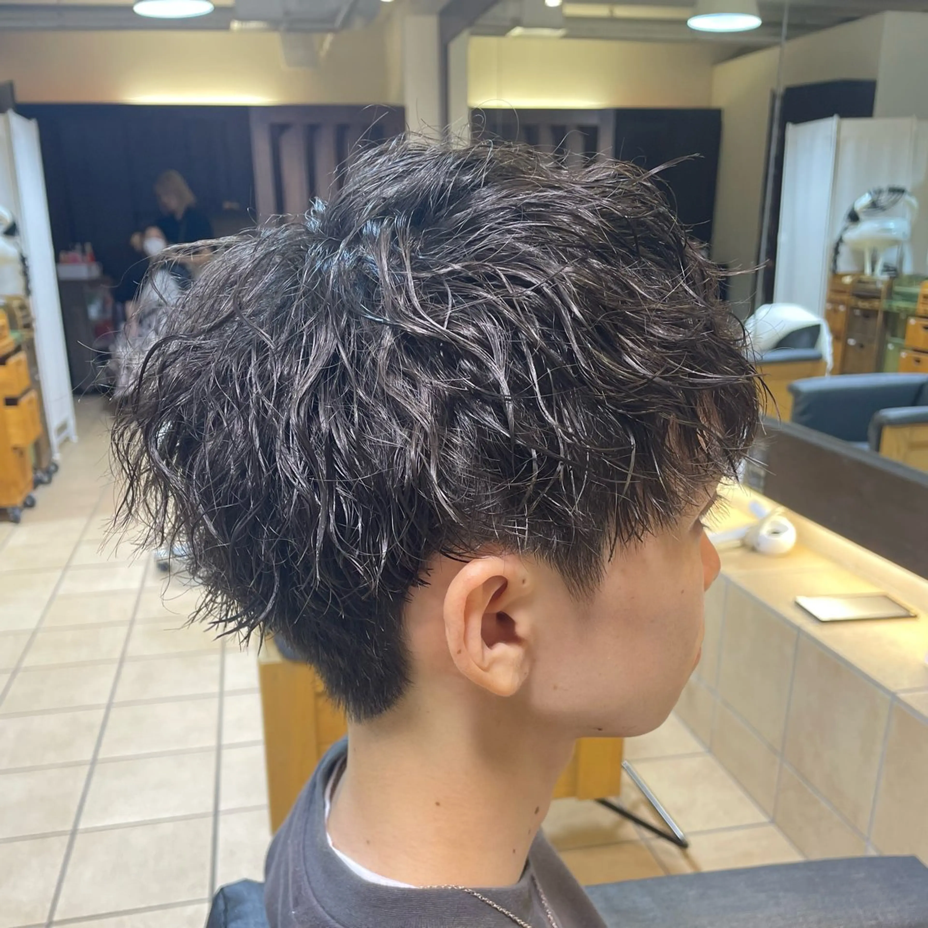 ショート パーマ メンズ カット パーマ すげ さやかのヘアスタイル