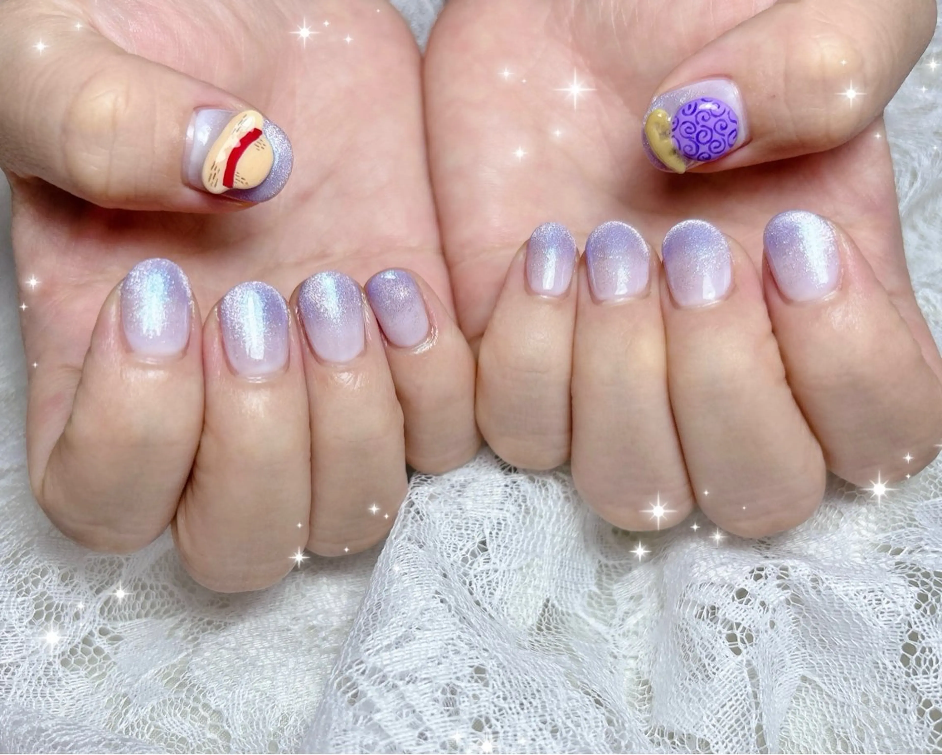 ネイル グラデーション マグネットネイル ハンドネイル FLARE NAIL フレアネイルのネイルデザイン