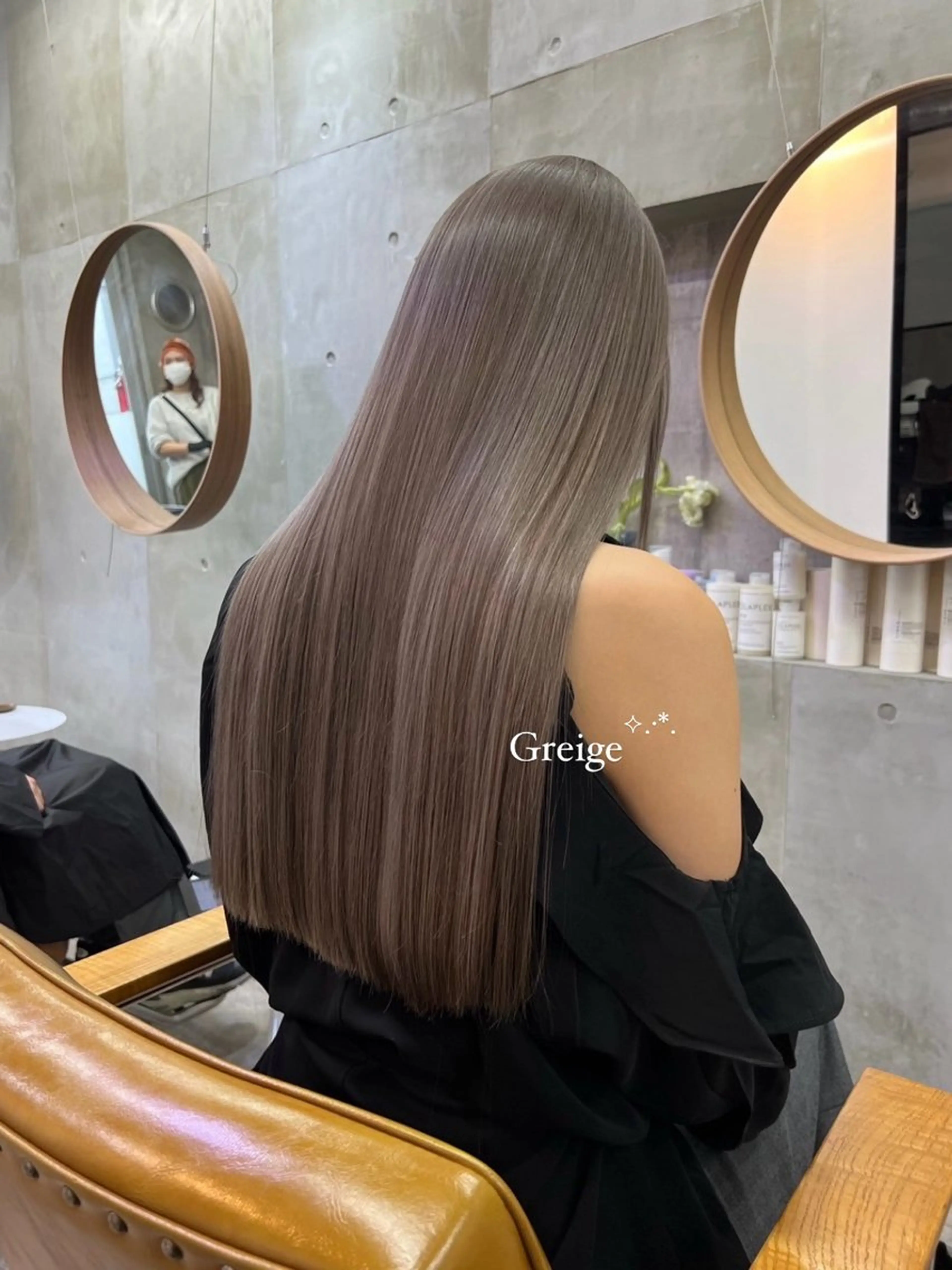 セミロング 顔周りカット ヘアカラー SALT WATER所属・🫐 𝐌𝐚𝐨 🫐ボブモデル募集のヘアスタイル