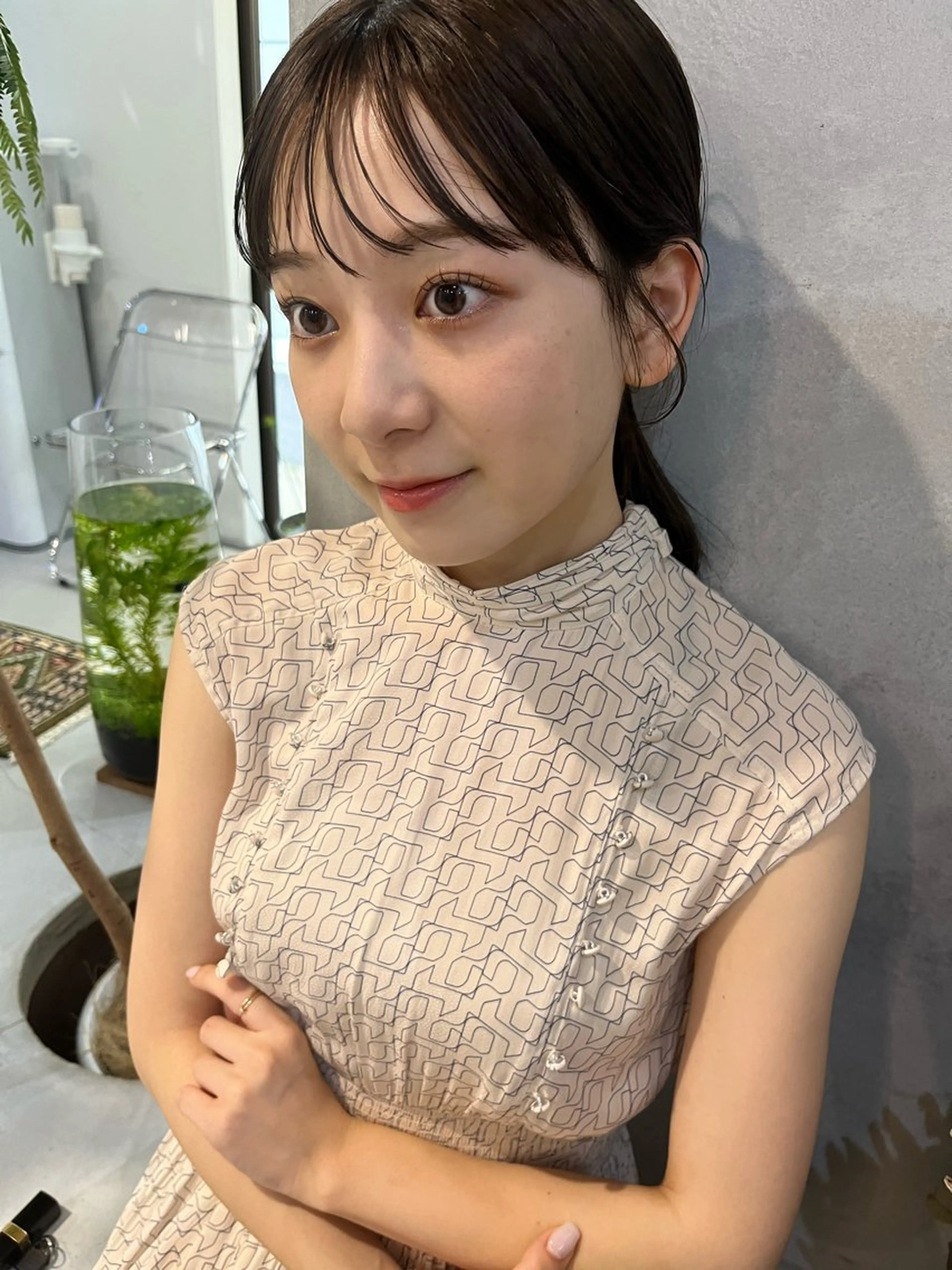 マツエク・マツパ 一重×まつ毛パーマ ワンホンマツエク ブリーチなしカラー レイヤーカットのヘアスタイル