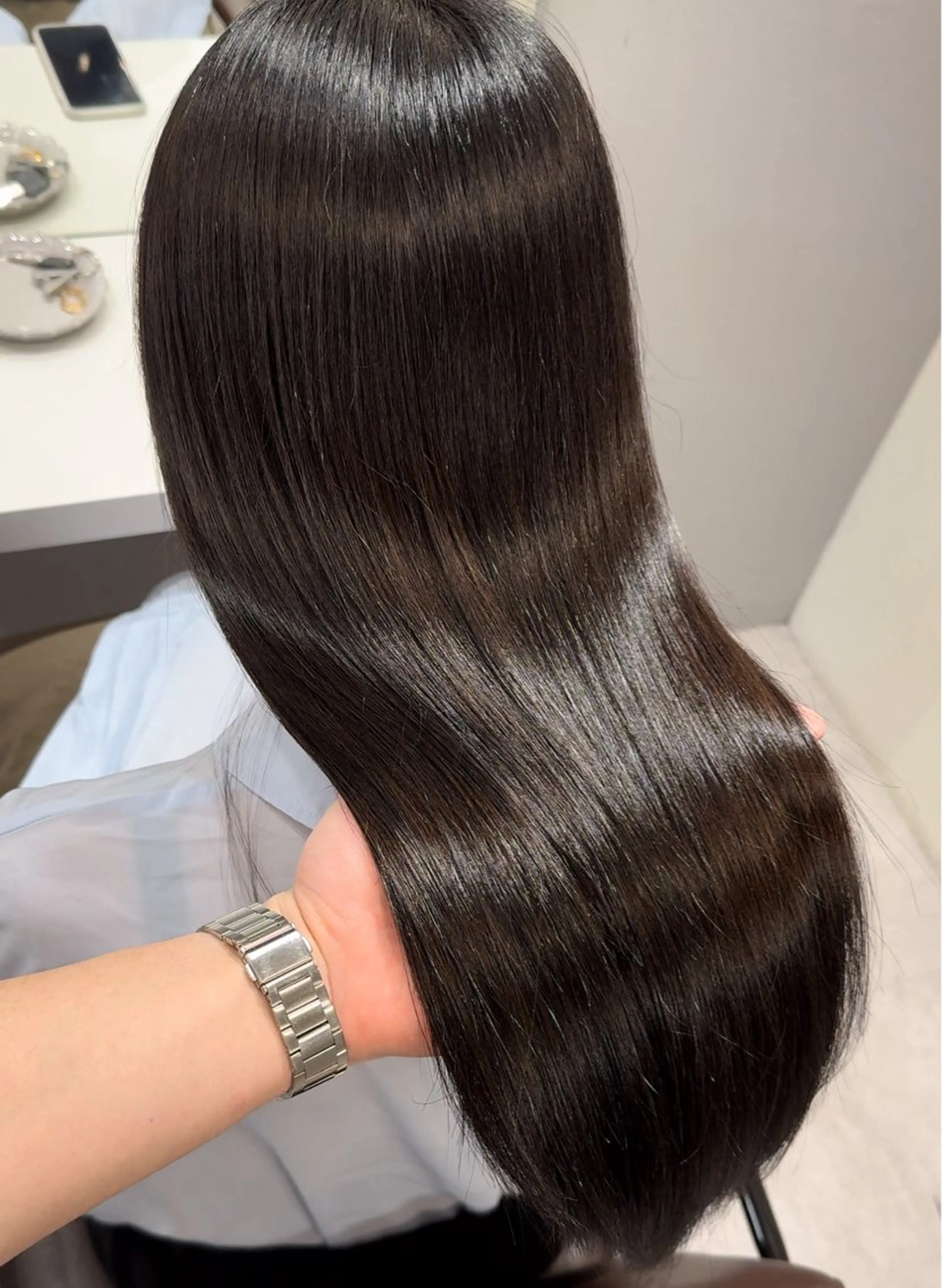 ロング 髪質改善 縮毛矯正 トリートメント 酸性ストレート カット ヘアカラー 縮毛矯正 トリートメント 髪質改善×縮毛矯正 Core梅田　片山のヘアスタイル