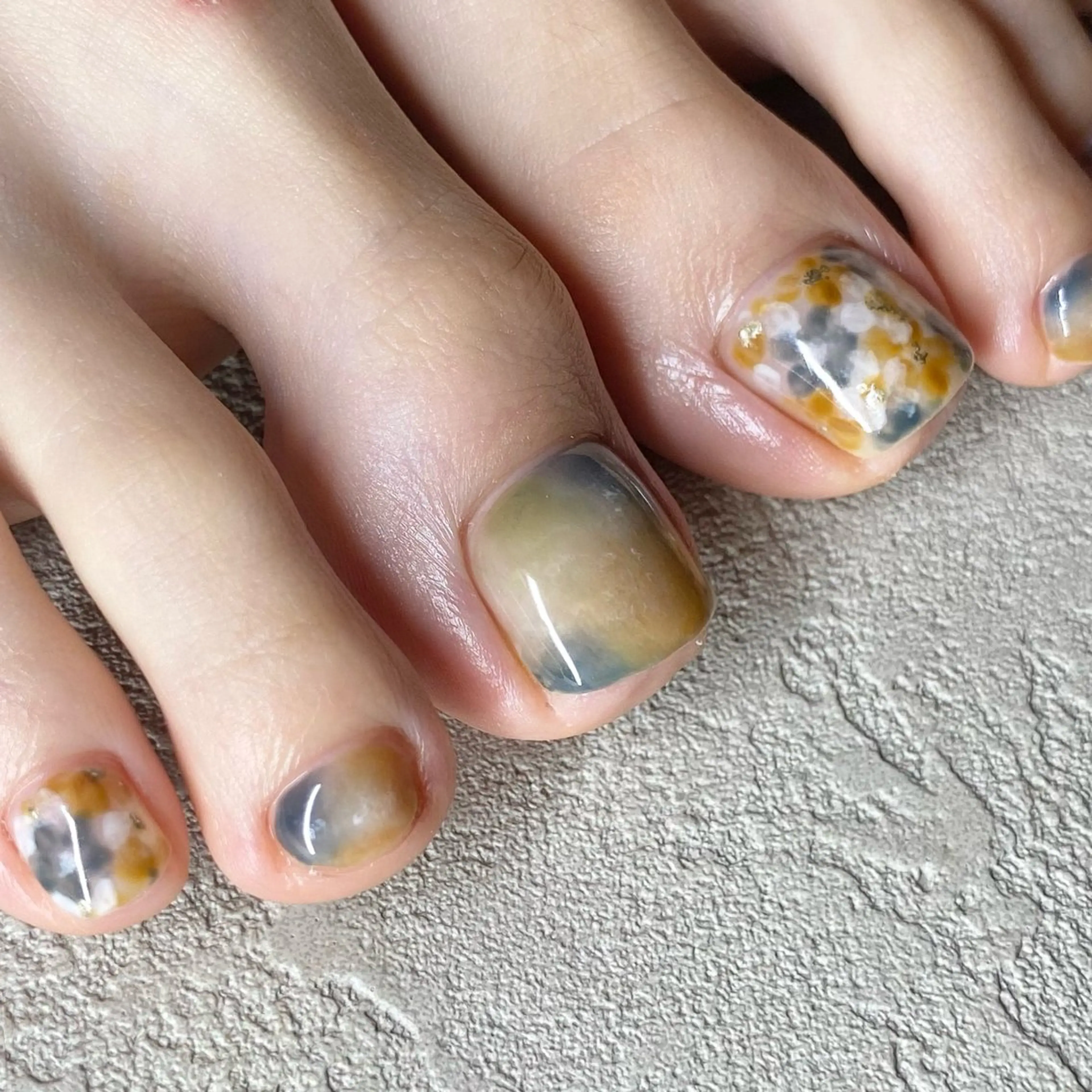 ネイル アートネイル ニュアンスネイル 冬ネイル フットネイル 山田 貴子のネイルデザイン