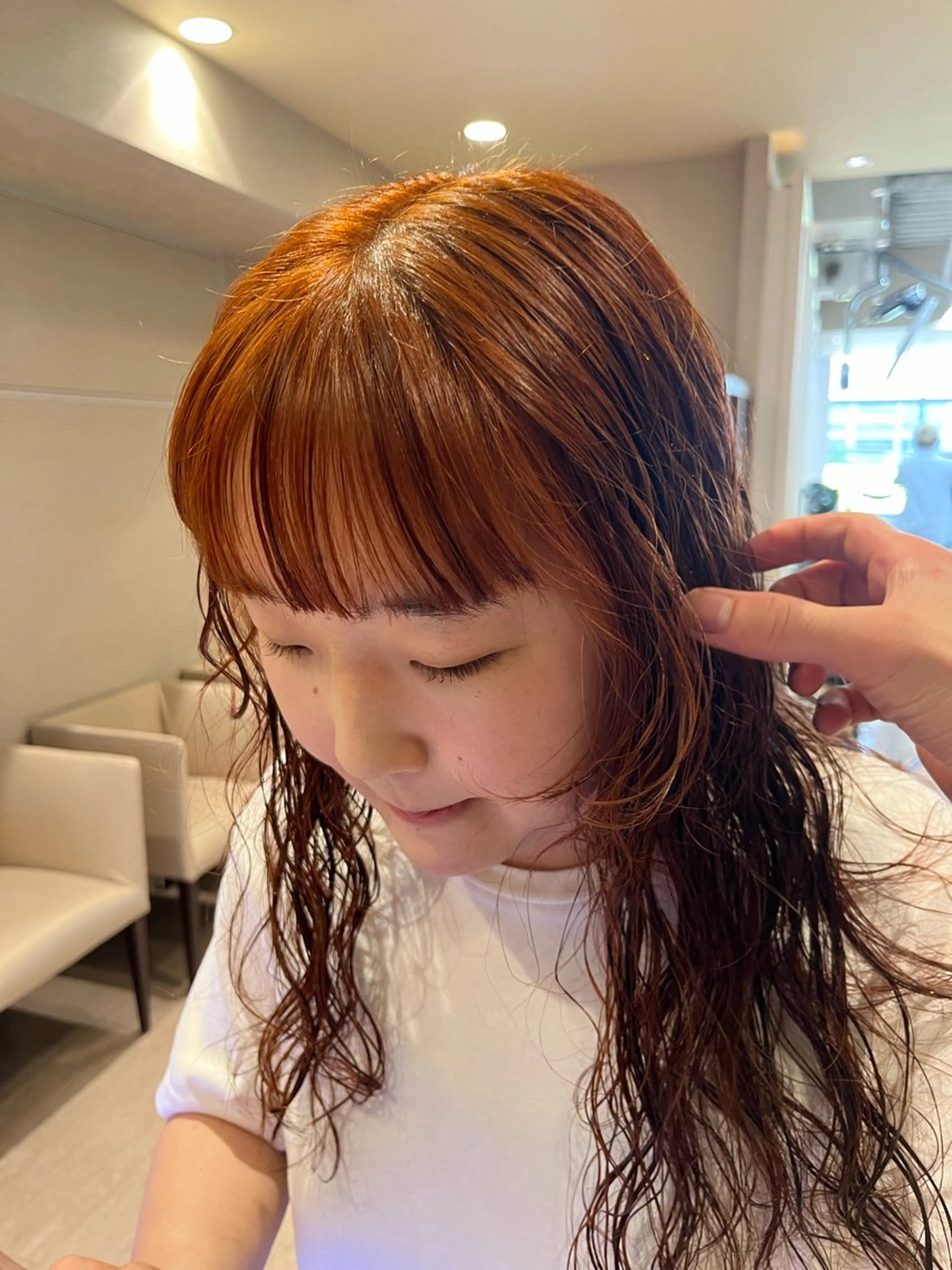 ロング カラー ブリーチ ダブルカラー ブリーチなしカラー オレンジ dogstar小林諒 レイヤー/ブリーチのヘアスタイル