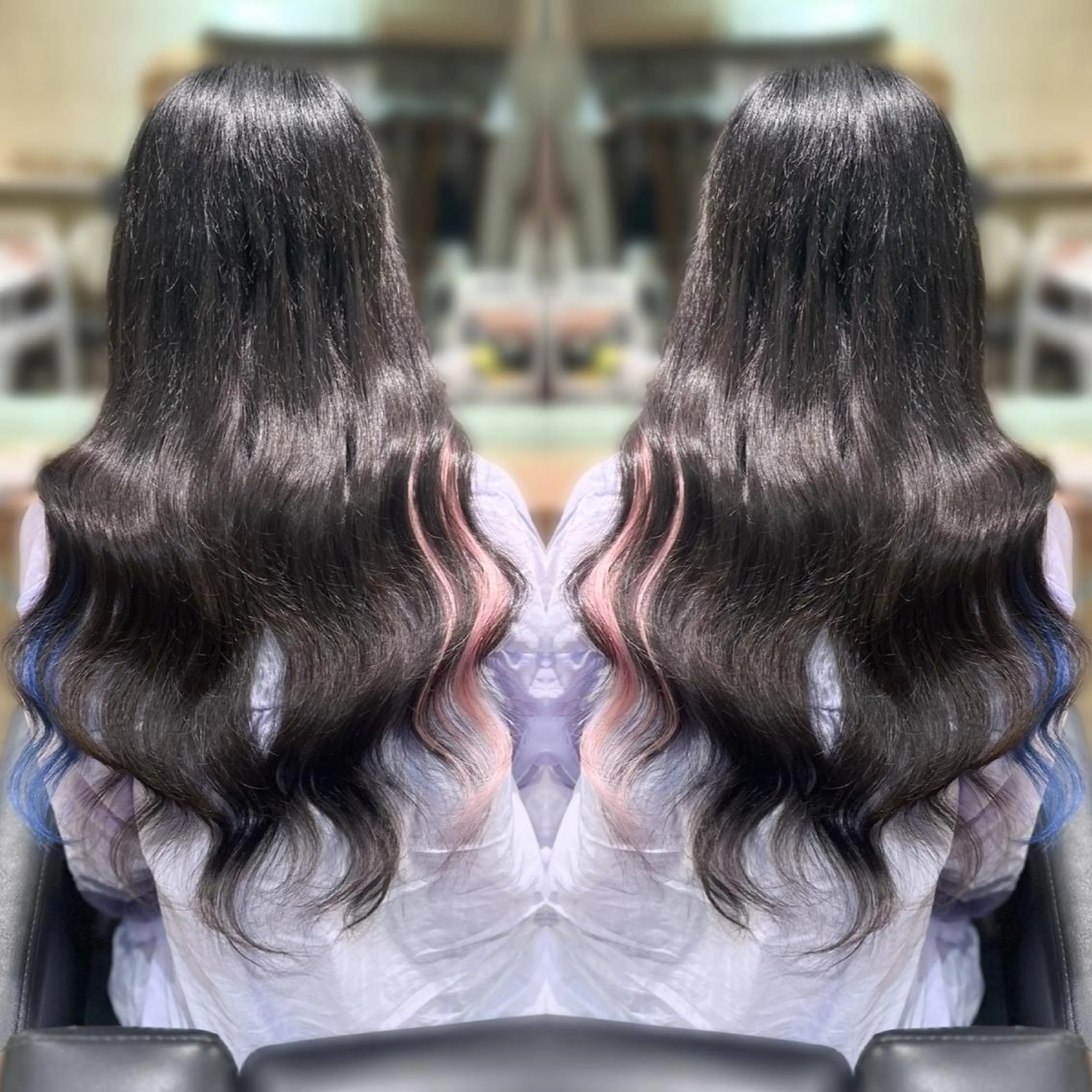 ロング カラー ヘアアレンジ パーマ キッズ メンズ 支持率NO1🌻韓国 ヘアー🧡エクステ◎のヘアスタイル