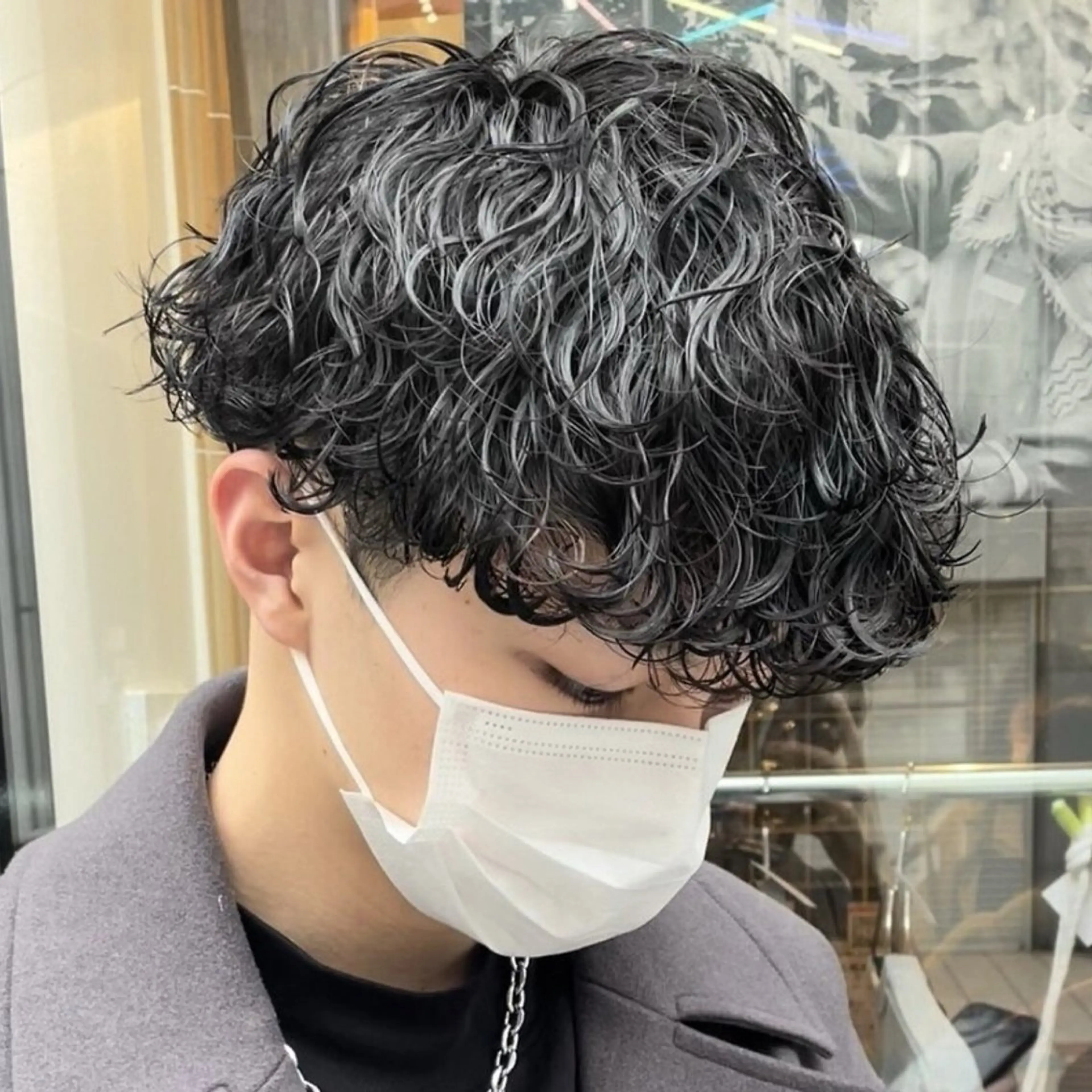 ショート パーマ メンズ 波巻きパーマ カット パーマ 楽斗/メンズパーマ /シャドウパーマのヘアスタイル