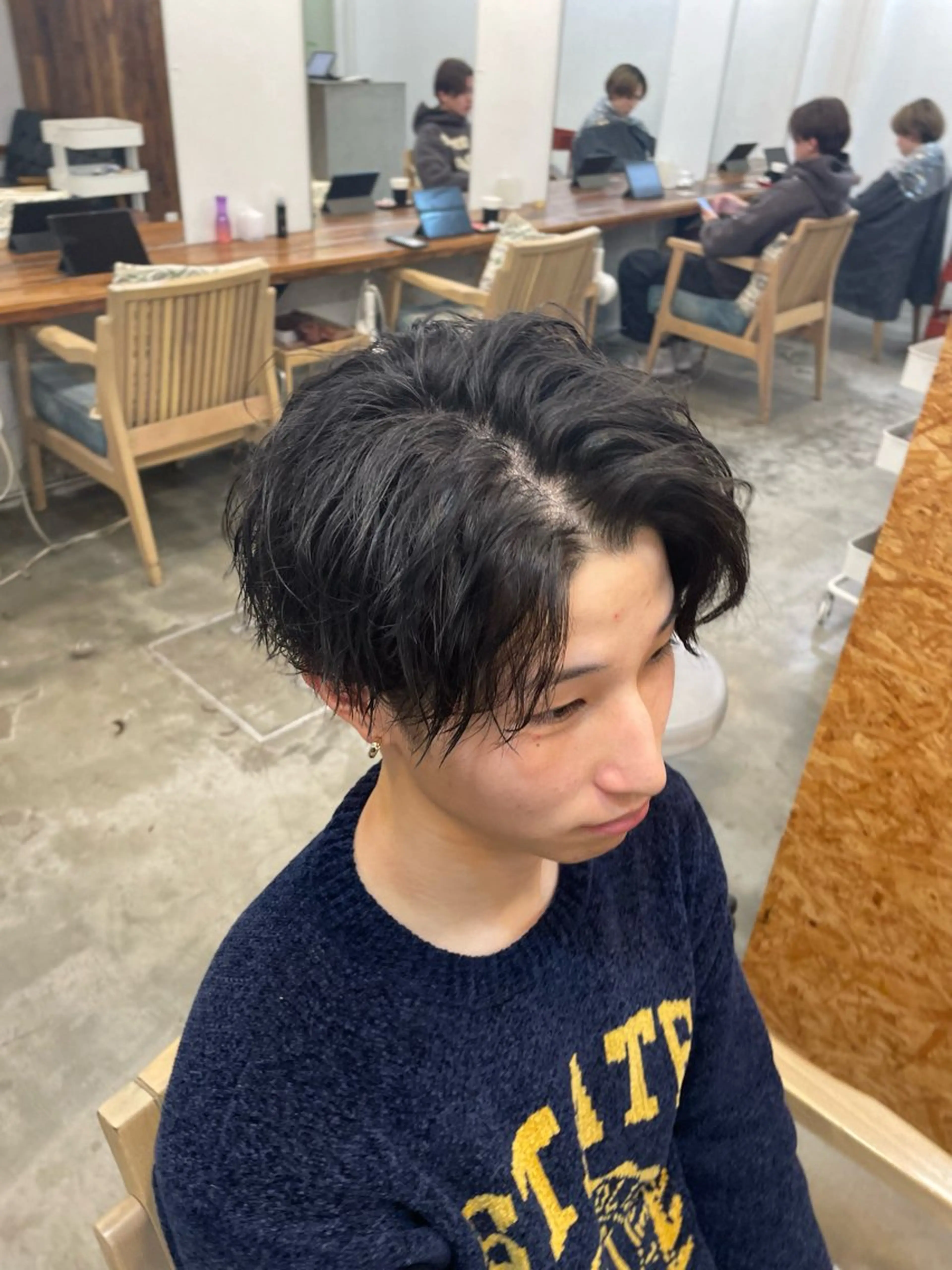 ミディアム パーマ メンズ カット トリートメント 【髪質改善サロン】 🌟だいち🌟のヘアスタイル