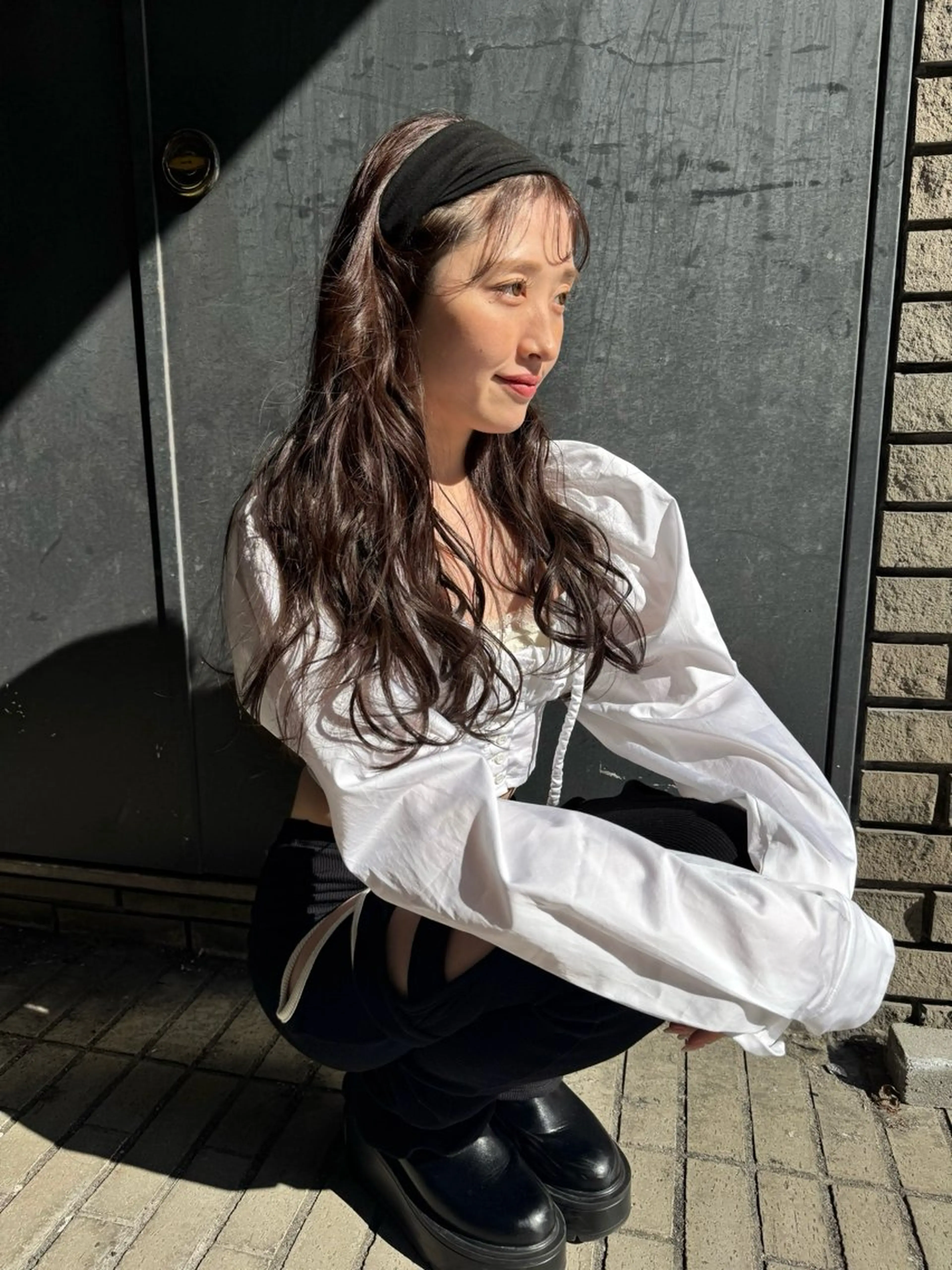 ロング カラー 伸ばしかけ カット ヘアカラー 画 kirikaのヘアスタイル