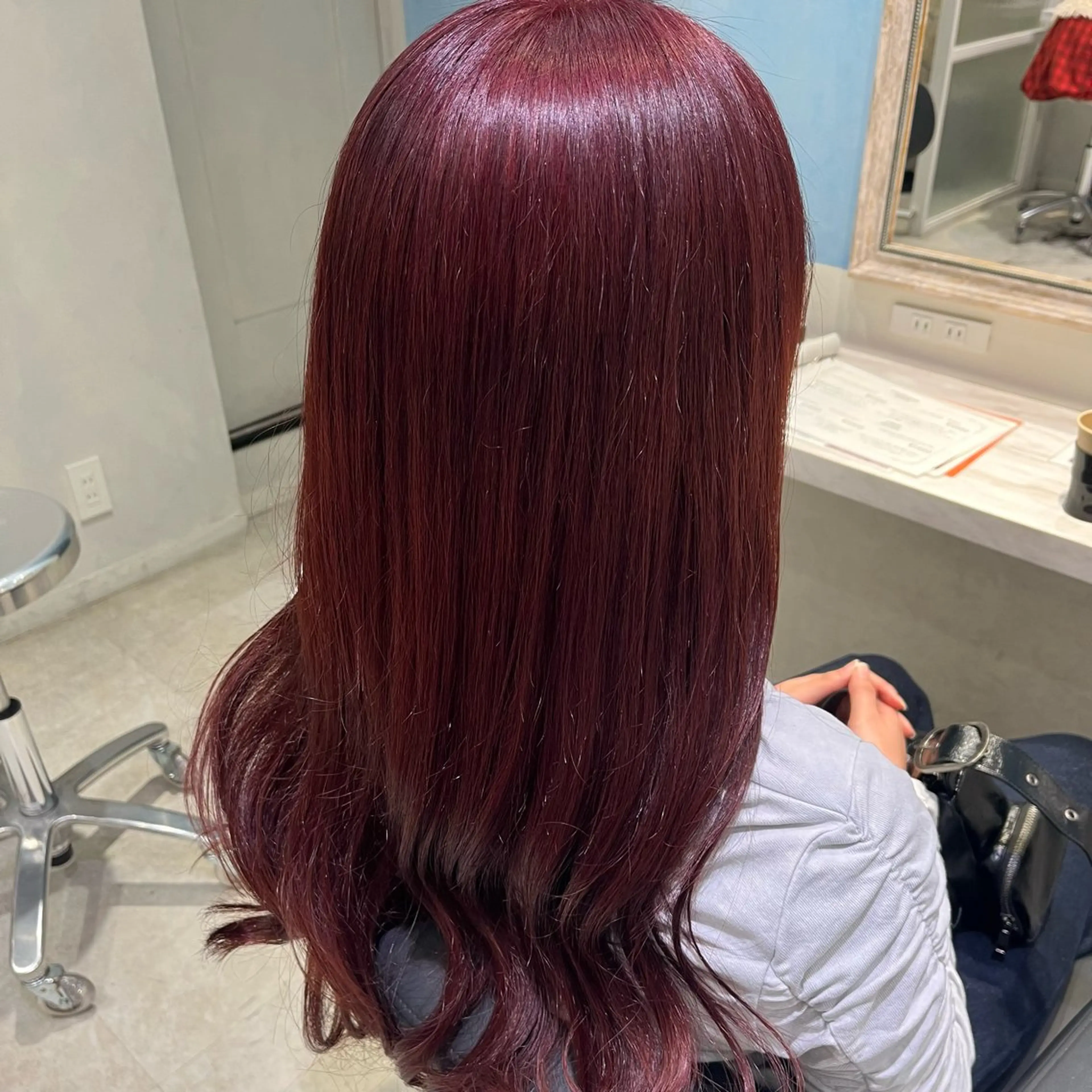 ロング カラー ブリーチ ハイトーンカラー レッドカラー 💖ブリーチ/暖色 𝐘𝐮𝐢💖のヘアスタイル