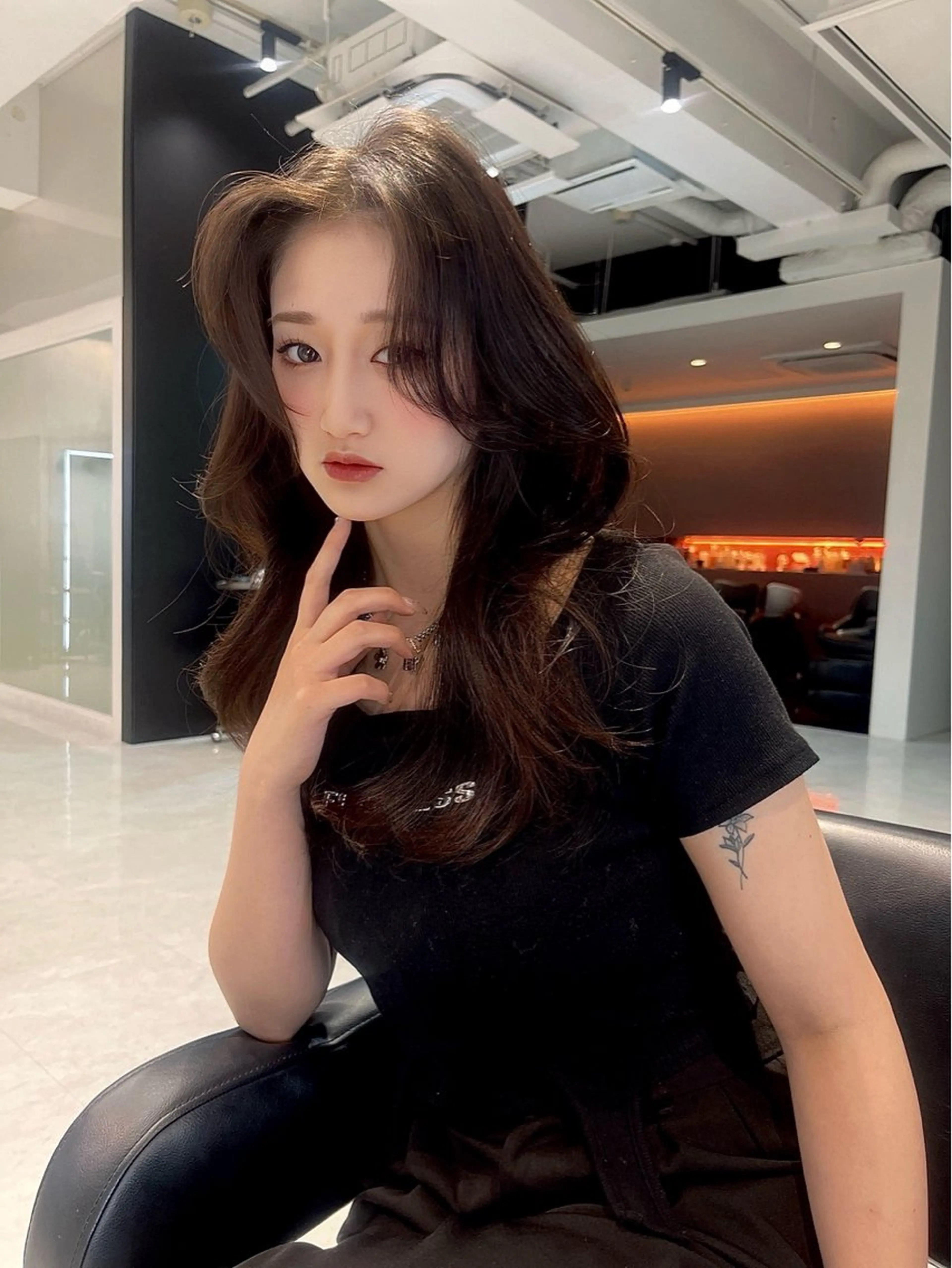 ロング カット ヘアカラー トリートメント 海野翔吾🇨🇳 ワンホンレイヤーのヘアスタイル