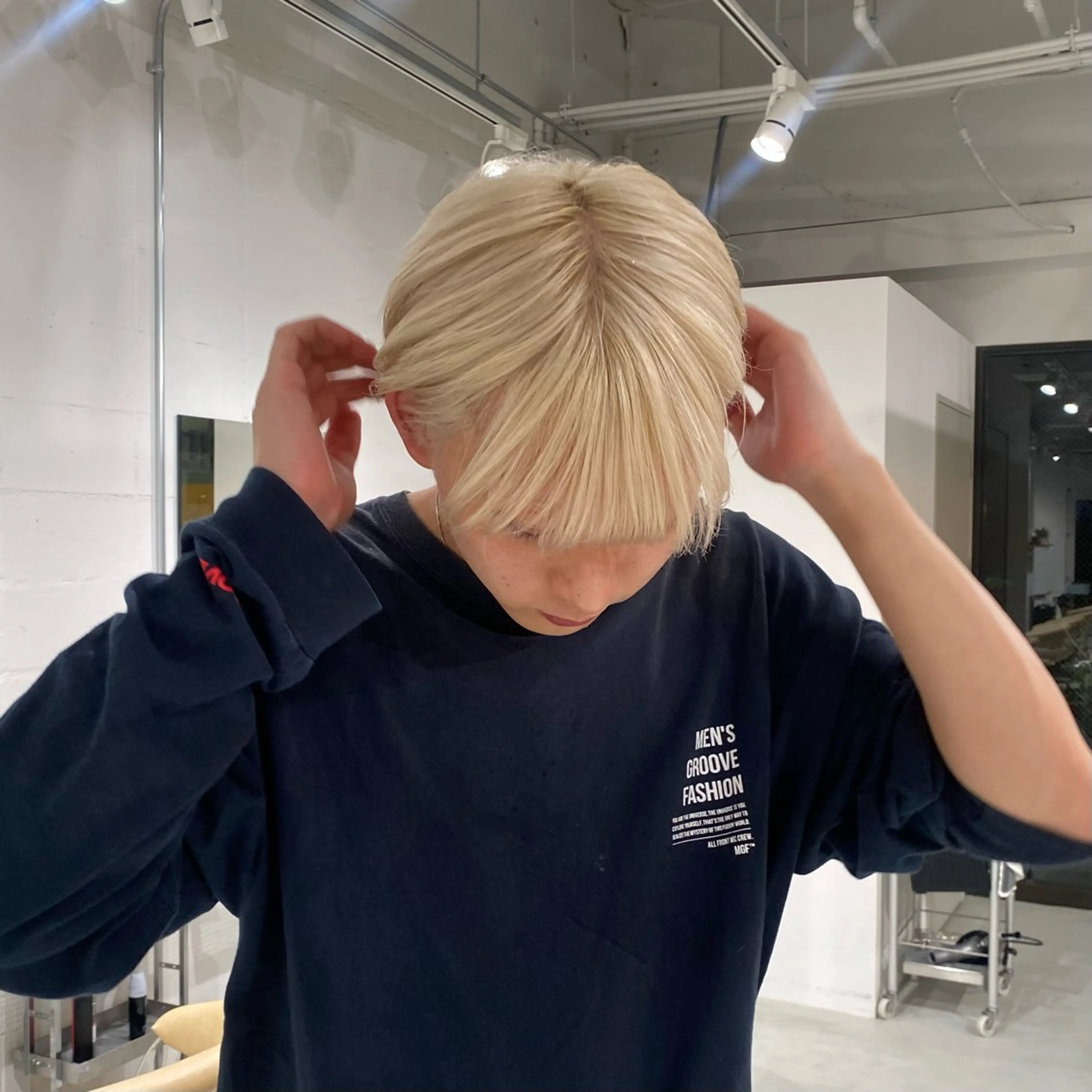 ショート カラー メンズ メンズブリーチ ブリーチ ブロンド ホワイトブロンド ベージュ/暖色🧸 ハイトーン/ninaのヘアスタイル