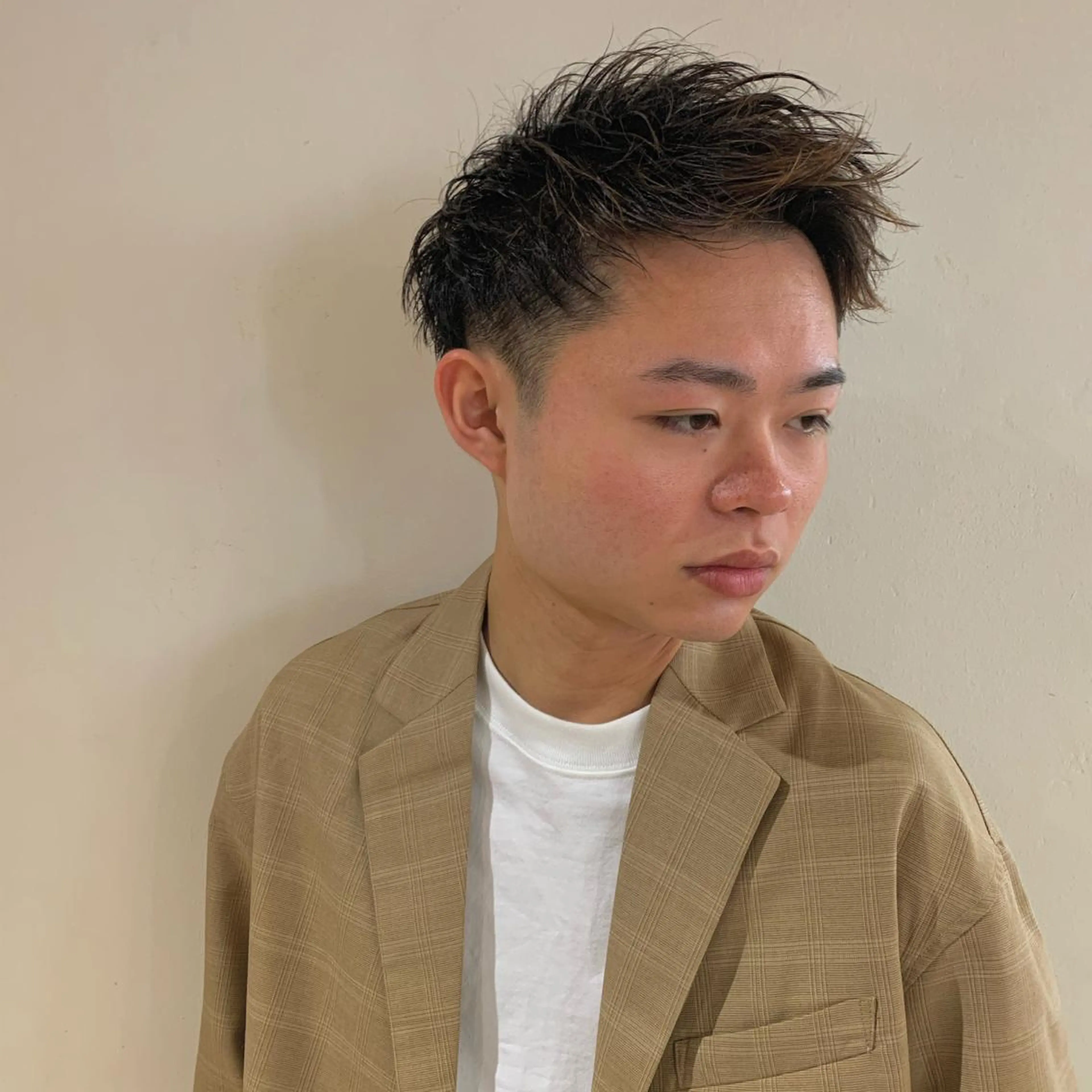 メンズ アップバング 菅原 リキヤのヘアスタイル