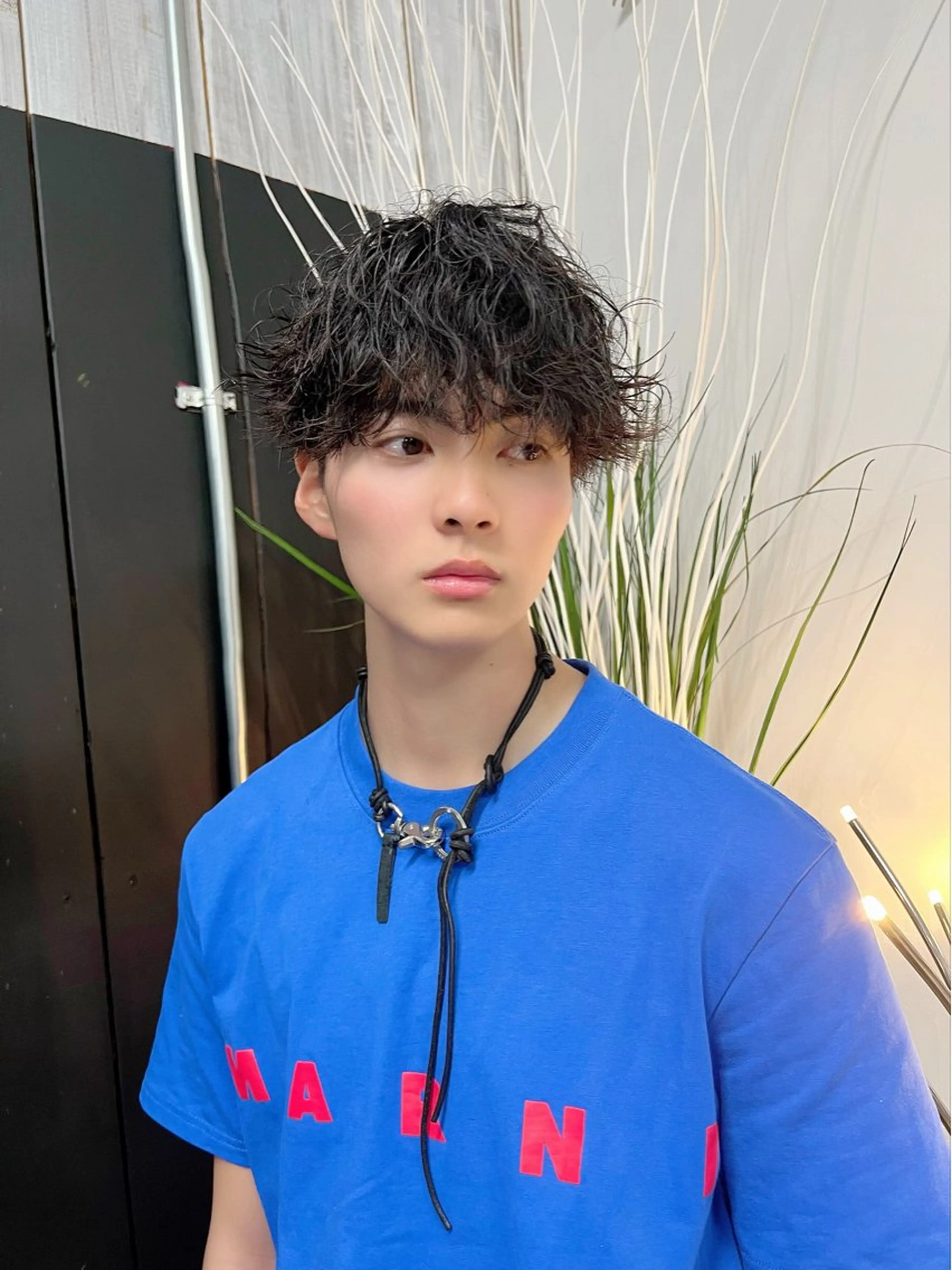 パーマ メンズ メンズパーマ 波巻きパーマ La Beaute所属・福山 明日哉のヘアスタイル