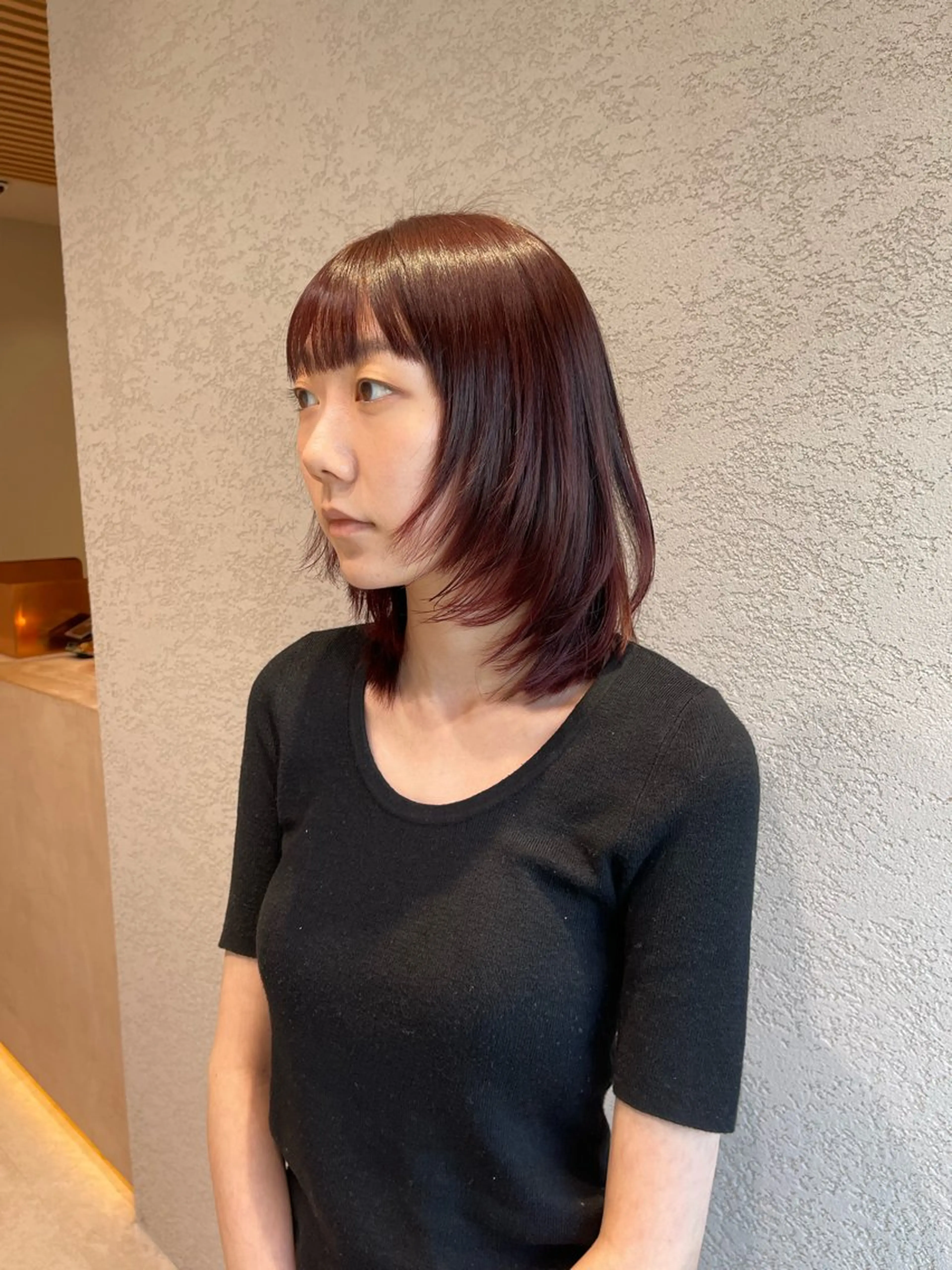 ミディアム カラー ヘアカラー トリートメント 竹田 真梨子のヘアスタイル