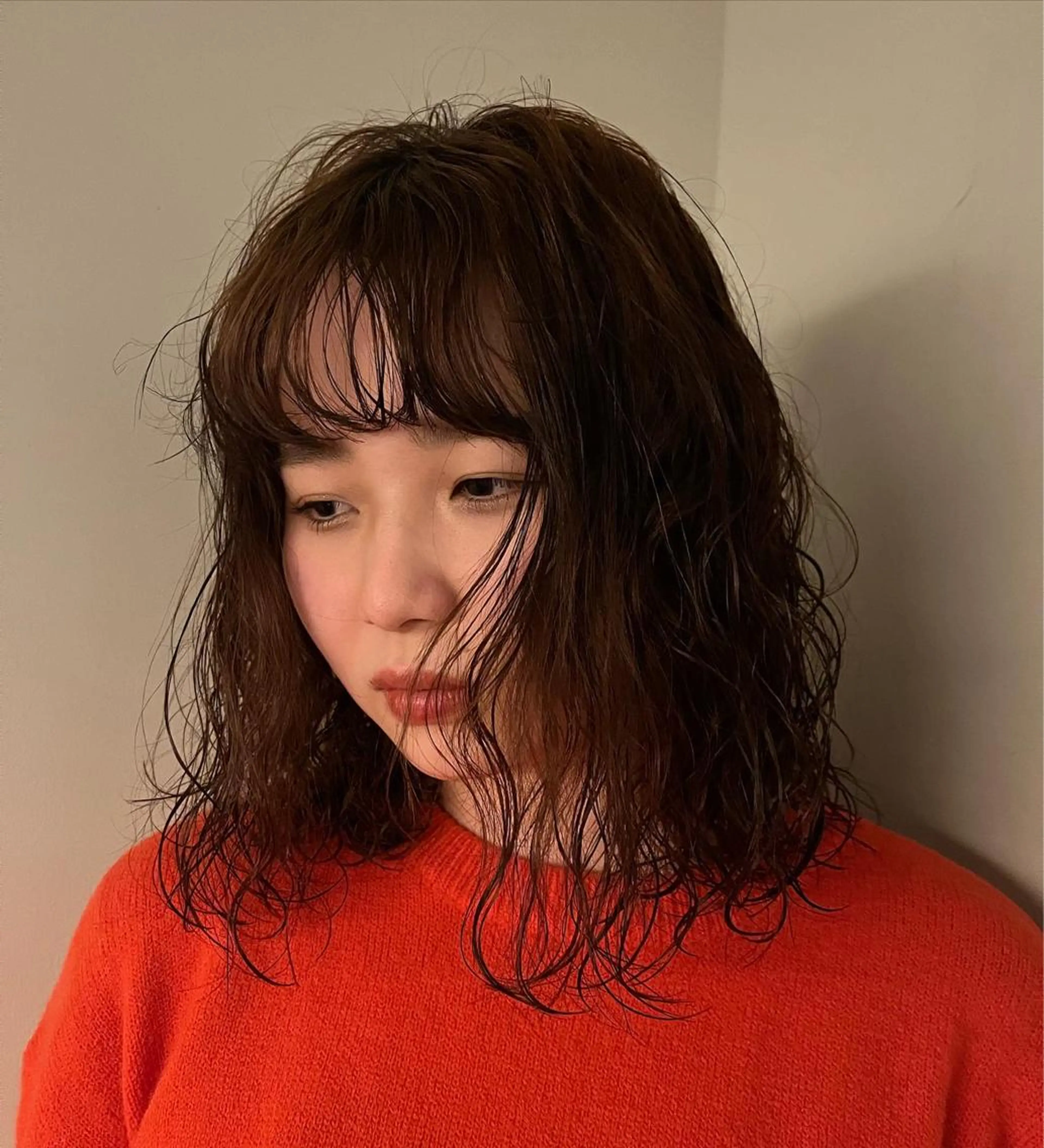 ミディアム パーマ パーマ SIKI yuuna モテ韓国ヘア☁️のヘアスタイル