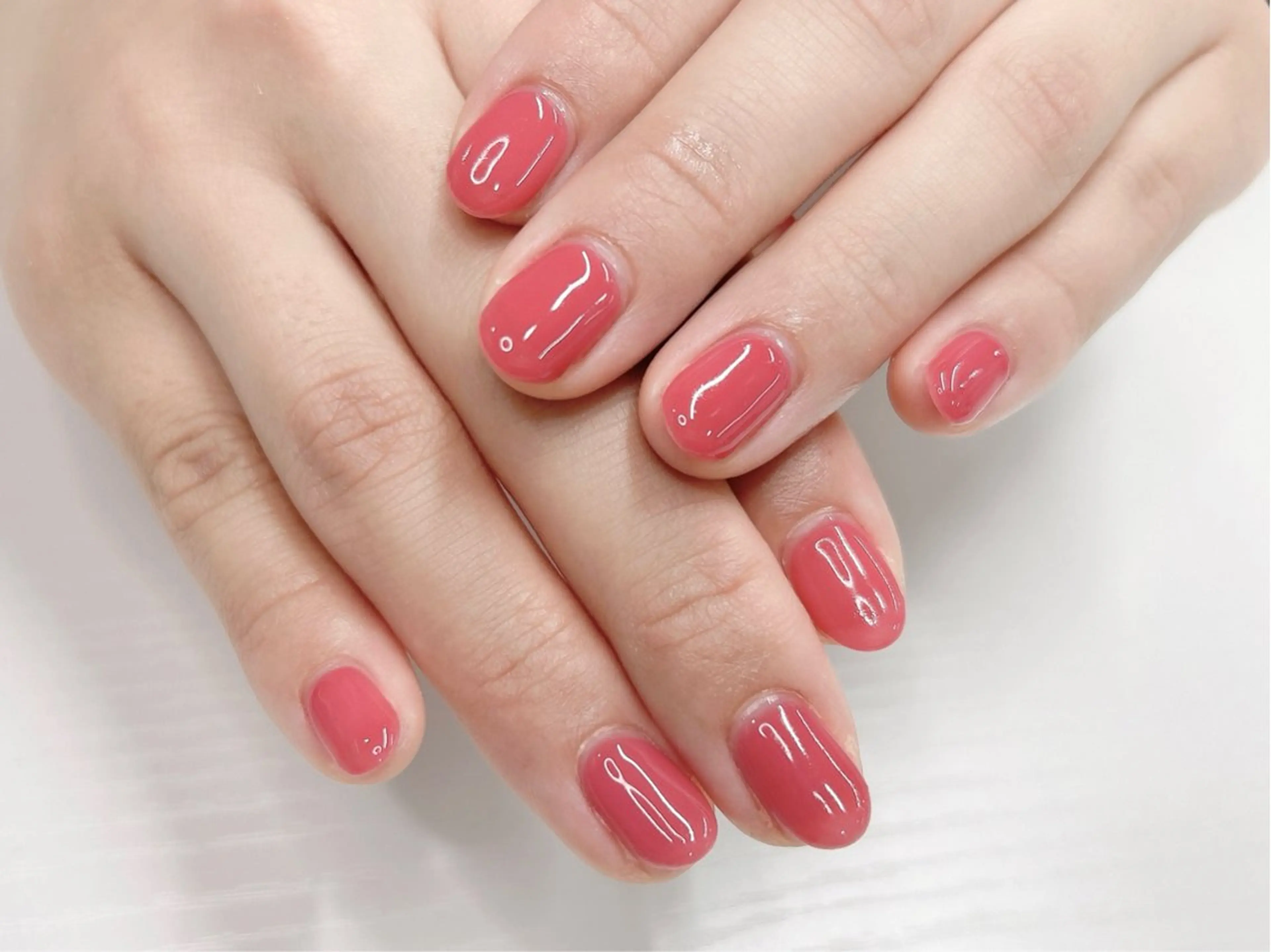 ネイル 桜ネイル オフィスネイル ワンカラーネイル ピンク シンプルネイル ハンドネイル Forca total studio所属・Forca Airaのネイルデザイン