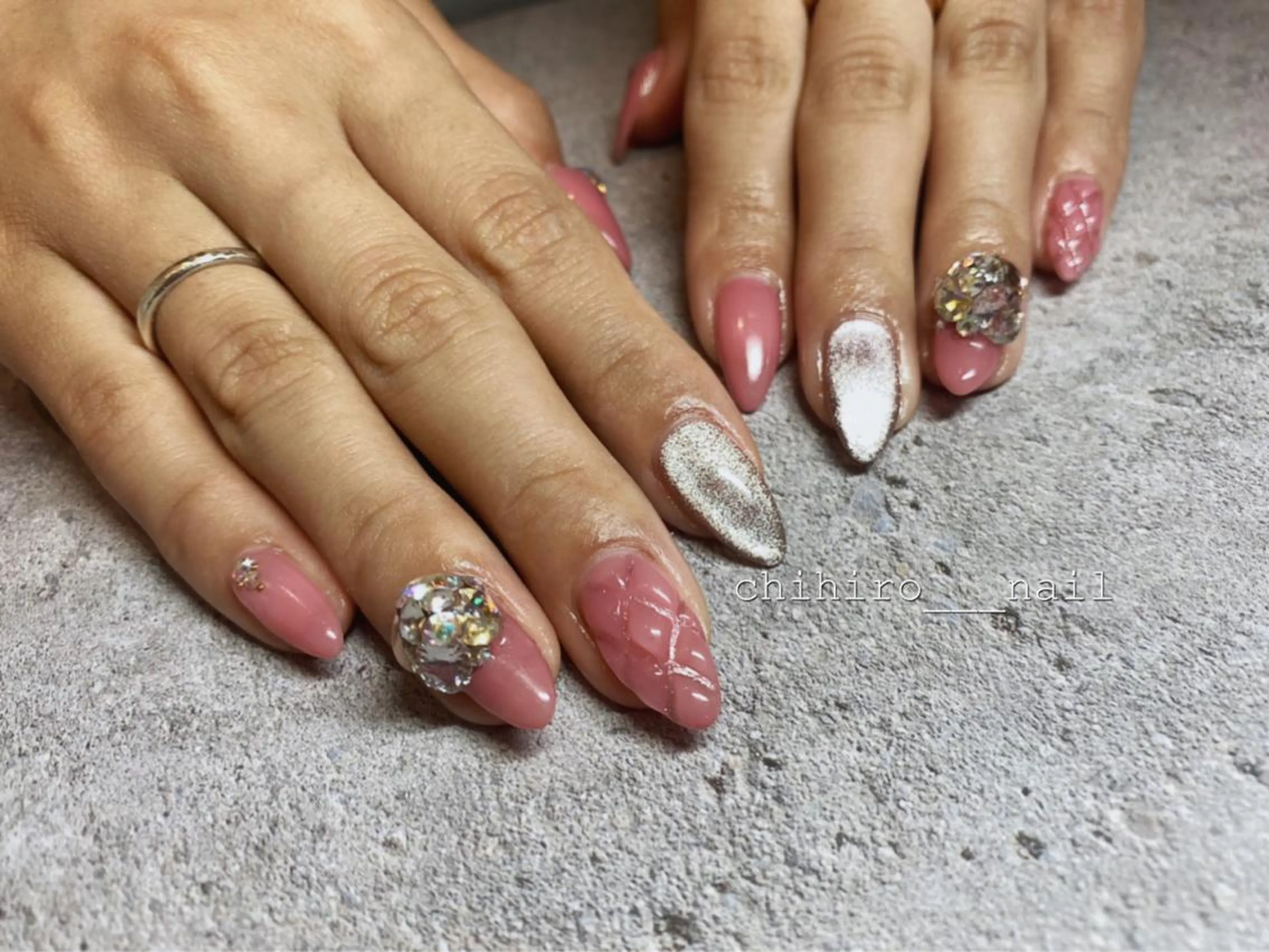 ロング カラー ネイル ハンドネイル beauty salon ma'am所属・chihiro 小路ネイルのネイルデザイン