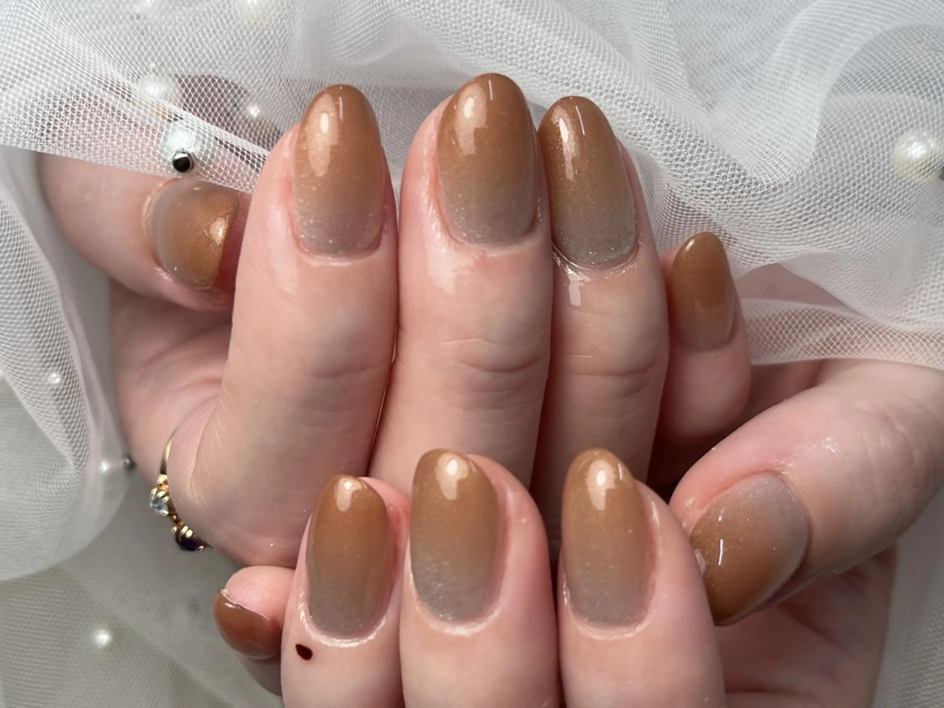 ネイル ブラウン グラデーション ハンドネイル ハンドケア ToliyDeliy Nail Salonのネイルデザイン