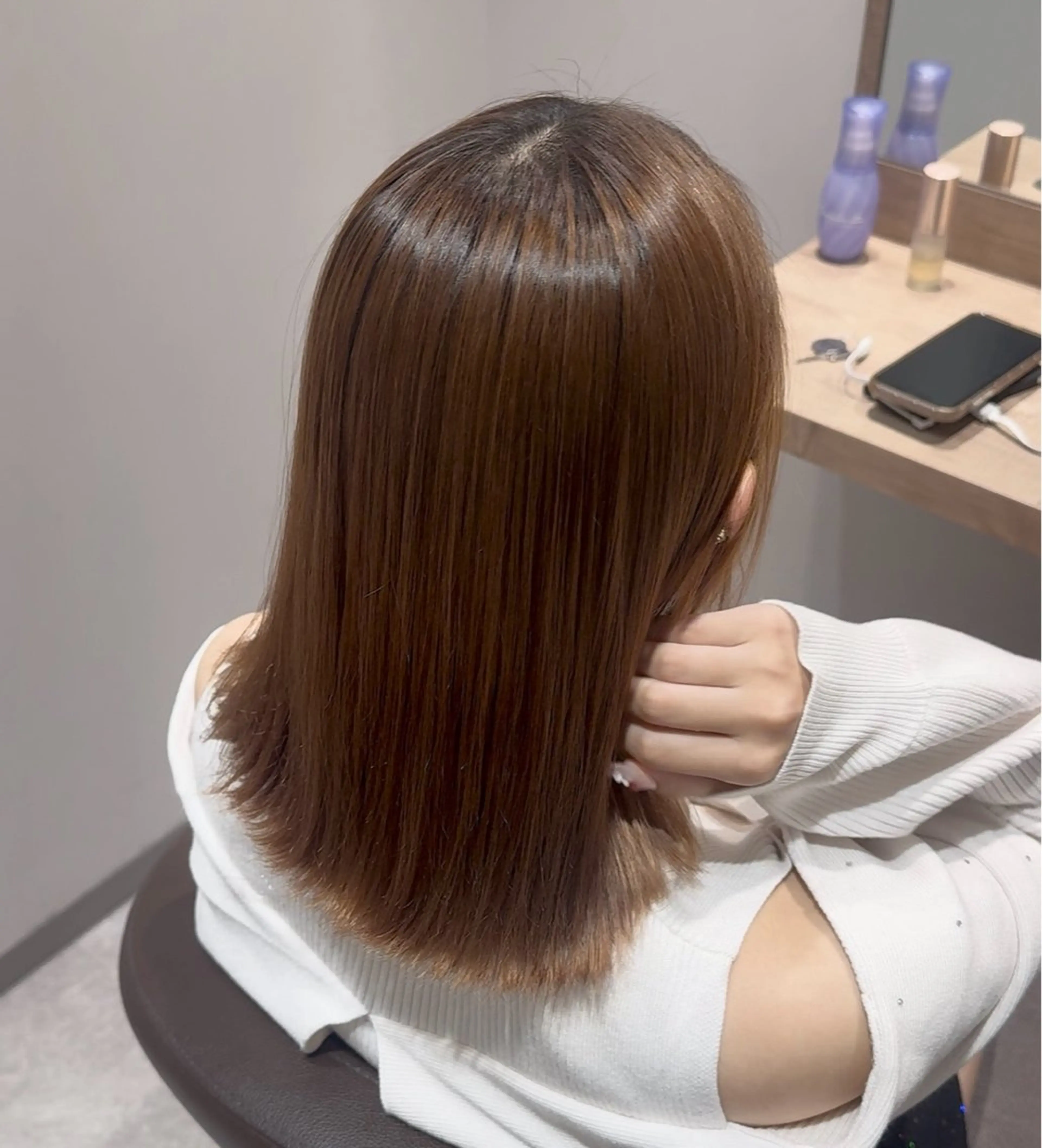ミディアム 縮毛矯正 トリートメント SALOWIN 大宮 crest所属・.ｒｅｏ 【夜型美容師】のヘアスタイル